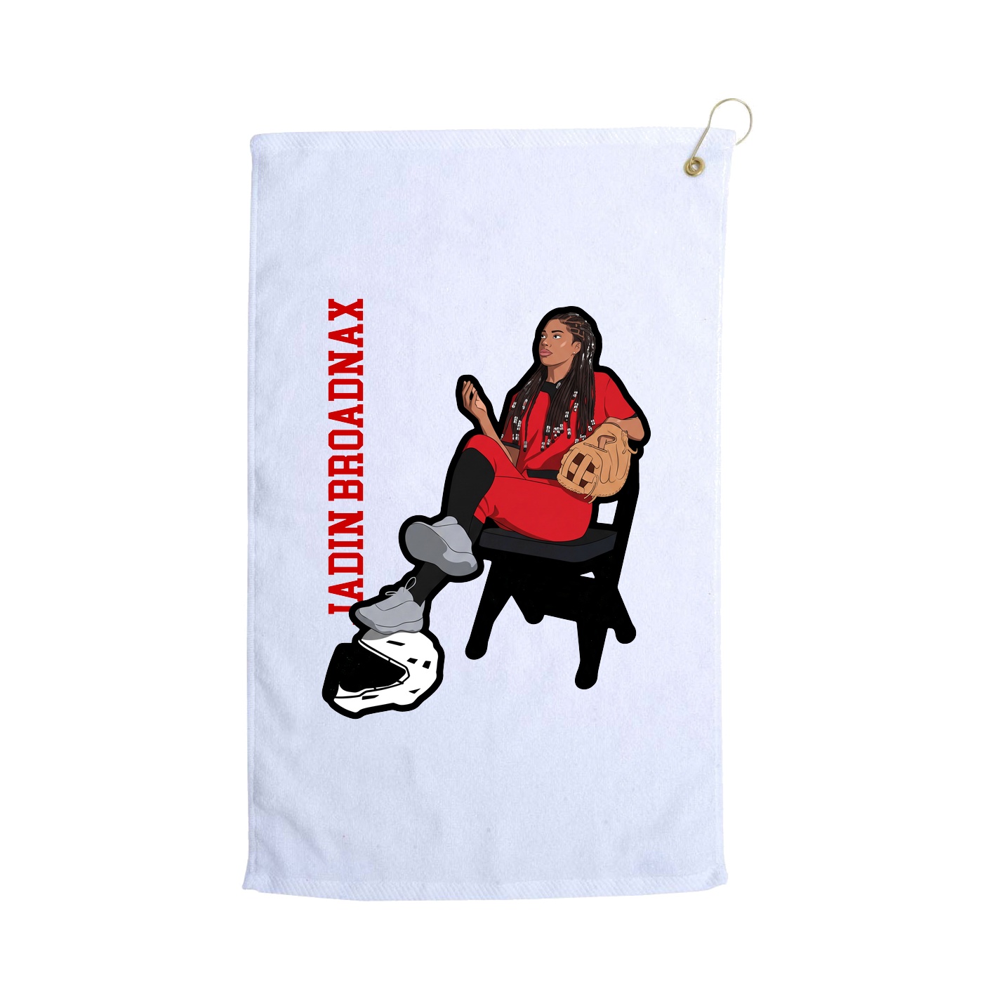 Golf Towel — Name Vertical in White