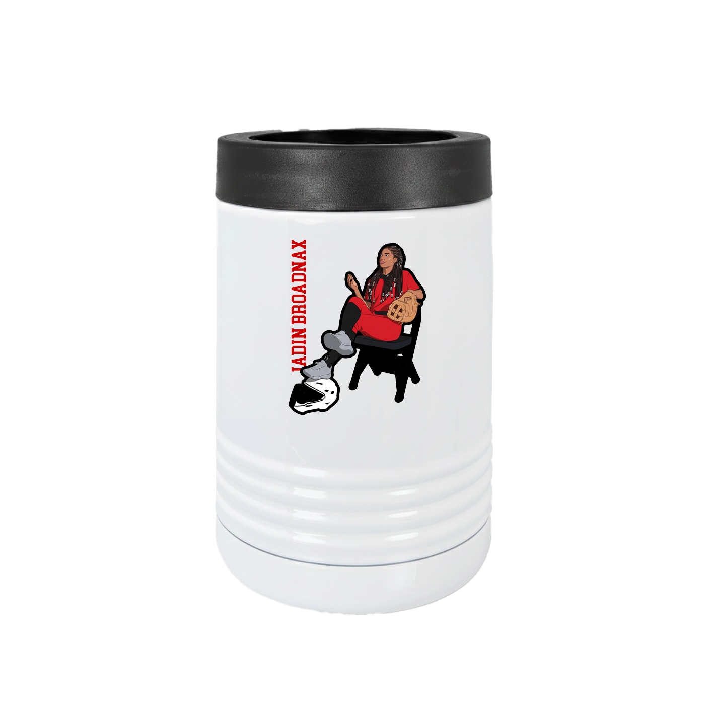 Beverage Holder — Name Vertical in White