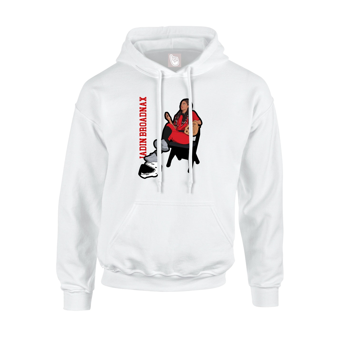 Youth Hoodie — Name Vertical in White