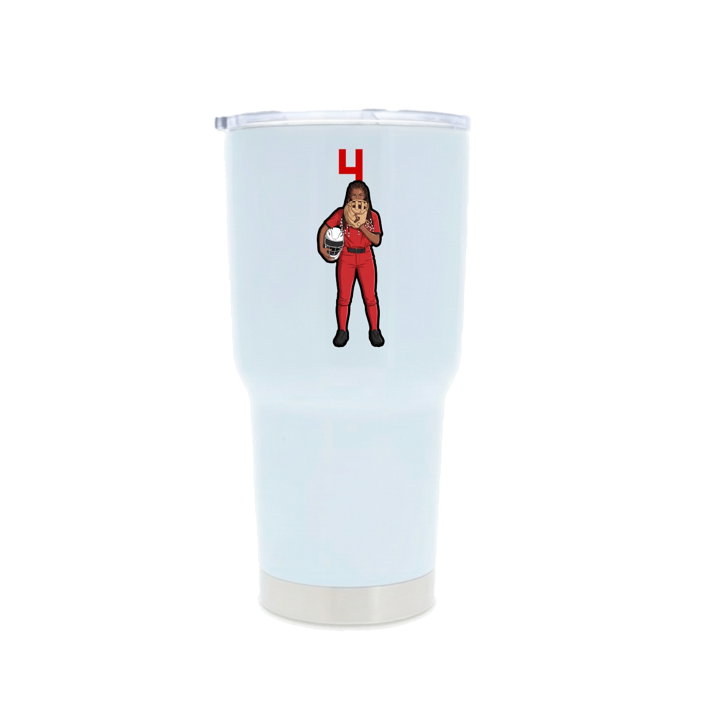 30oz Stainless Steel Tumbler — Number Top in White