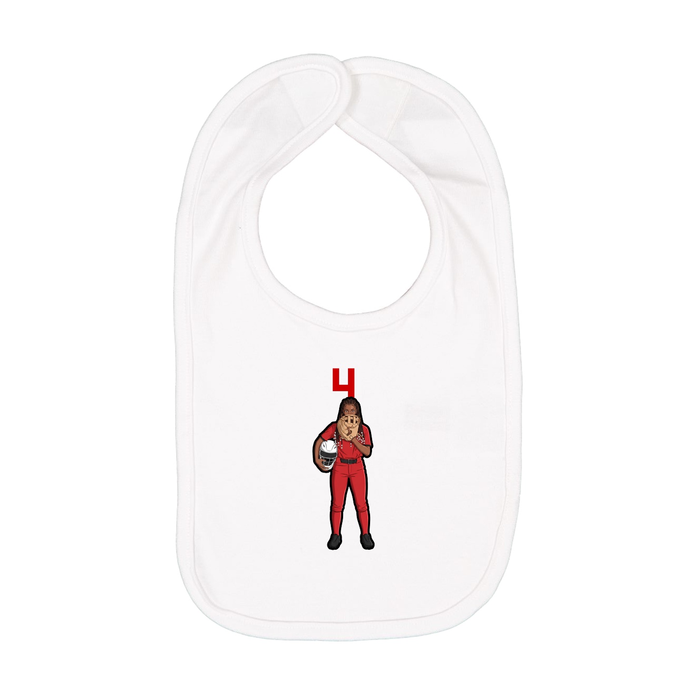 Infant Bib — Number Top in White