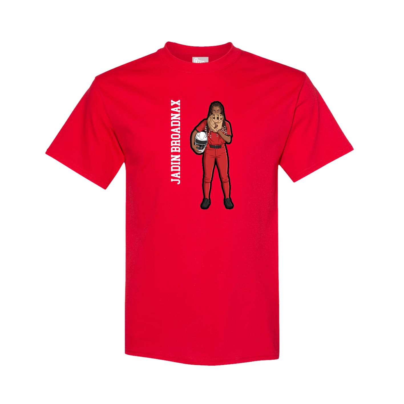 Youth Tee — Name Vertical in Red
