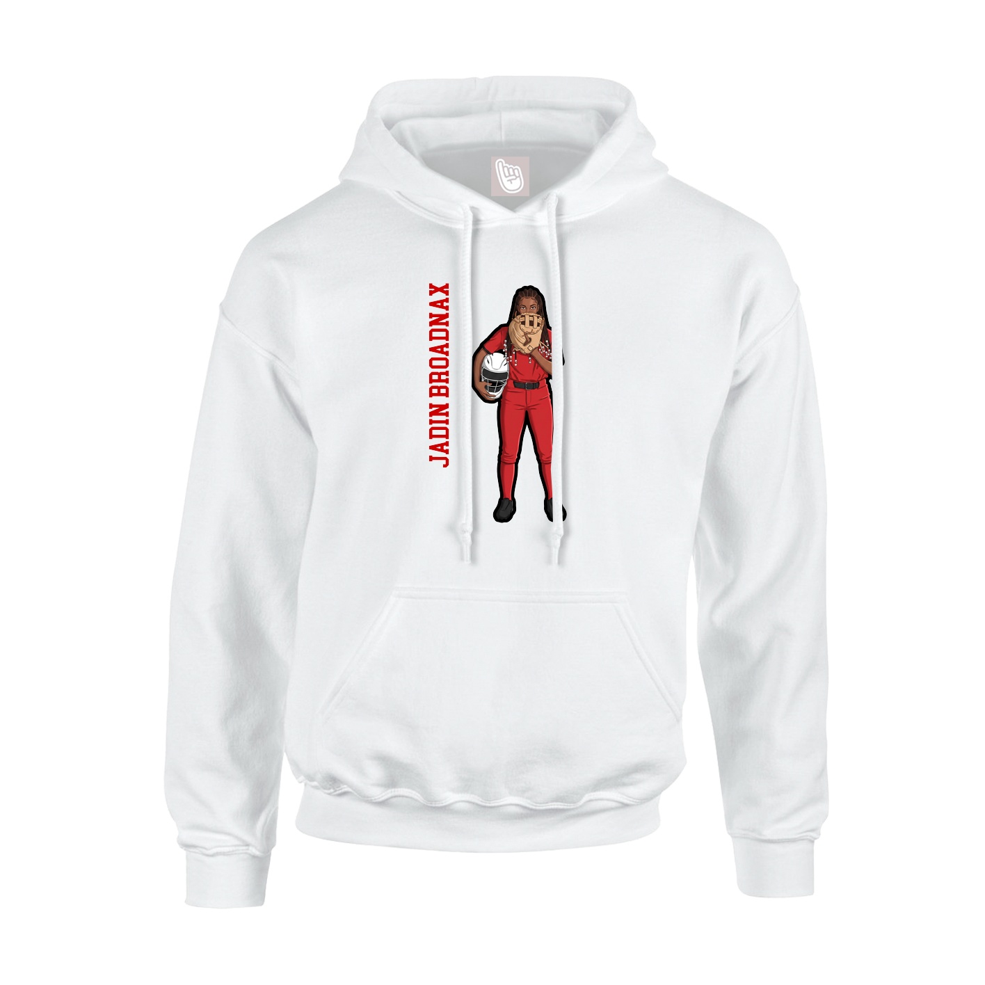 Hoodie — Name Vertical in White
