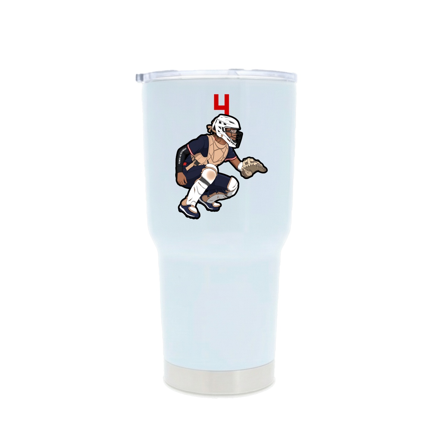 30oz Stainless Steel Tumbler — Number Top in White
