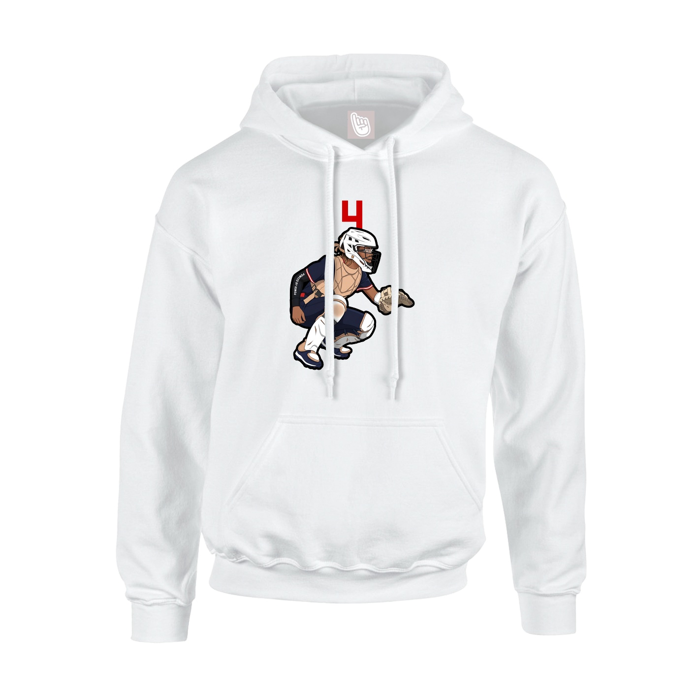 Youth Hoodie — Number Top in White