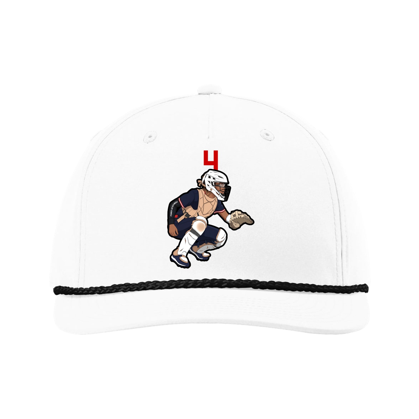 Five-Panel Classic Rope Cap — Number Top in White
