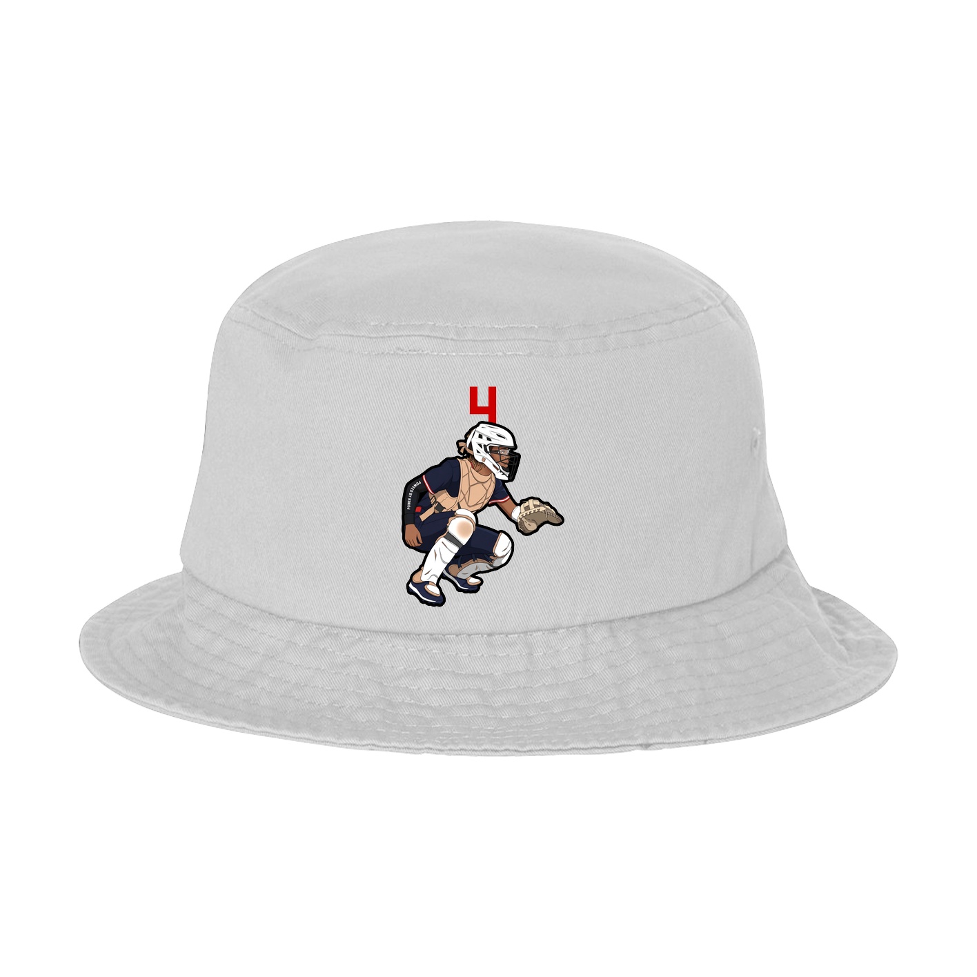 Bucket Cap — Number Top in White