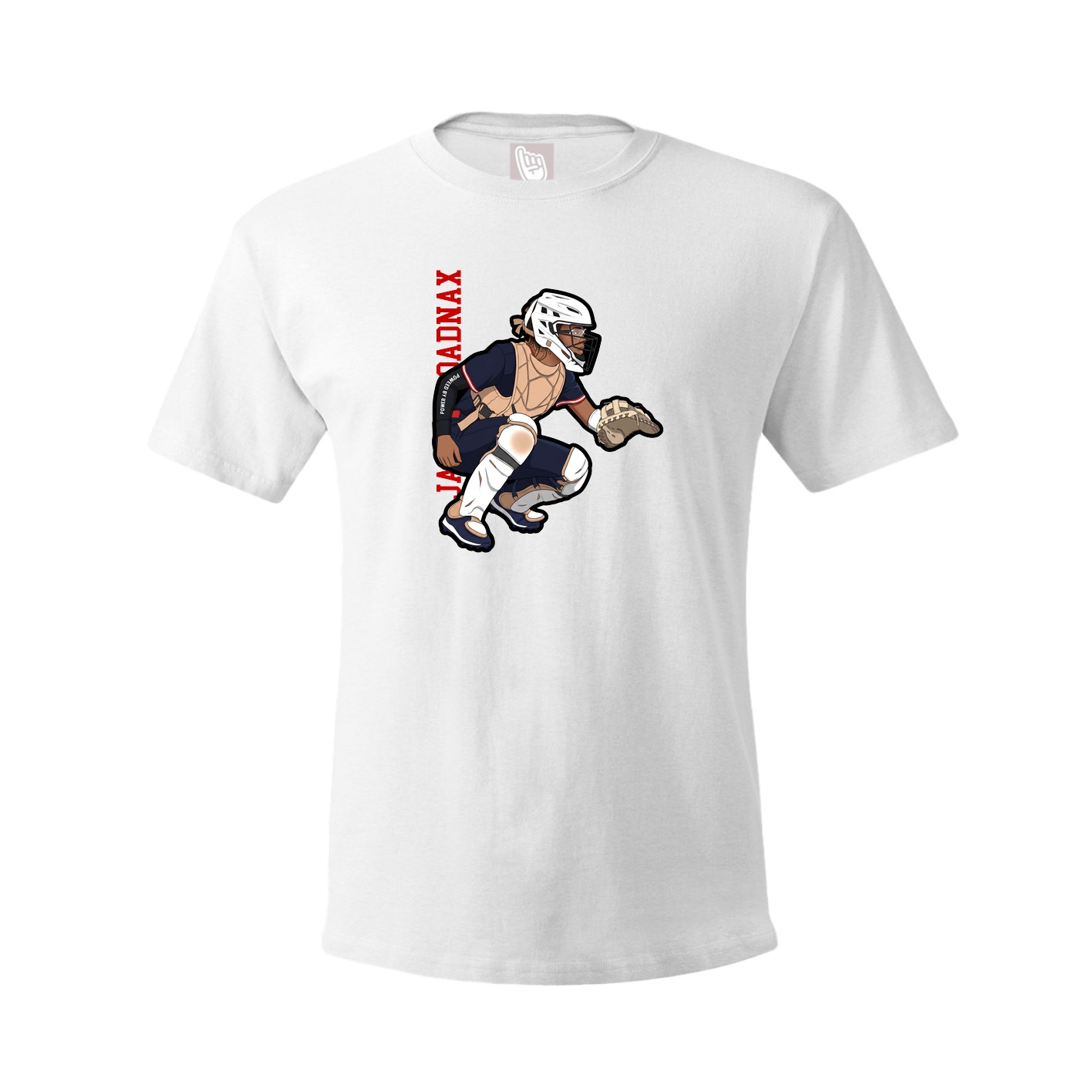 Tee — Name Vertical in White