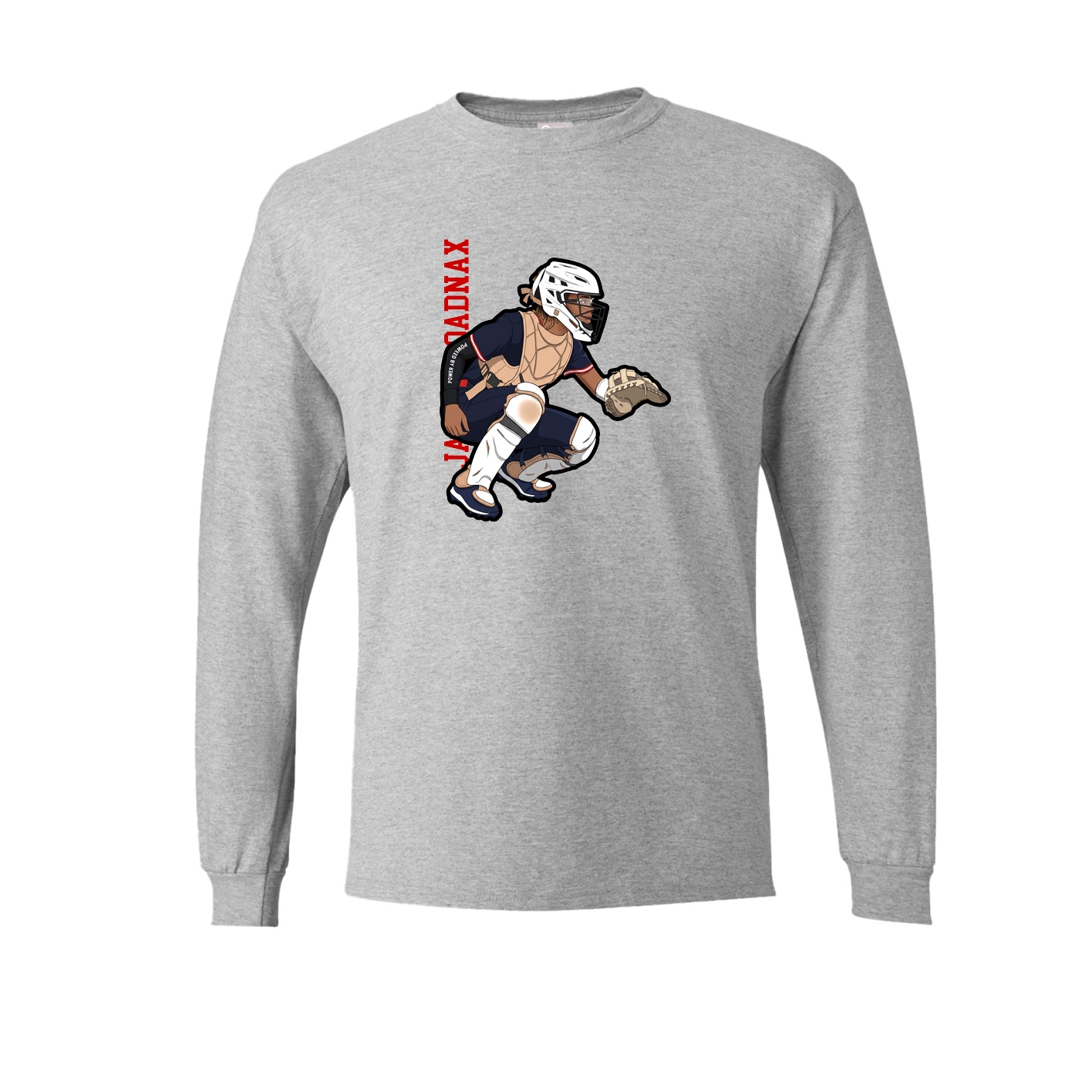 Long Sleeve Tee — Name Vertical in Grey