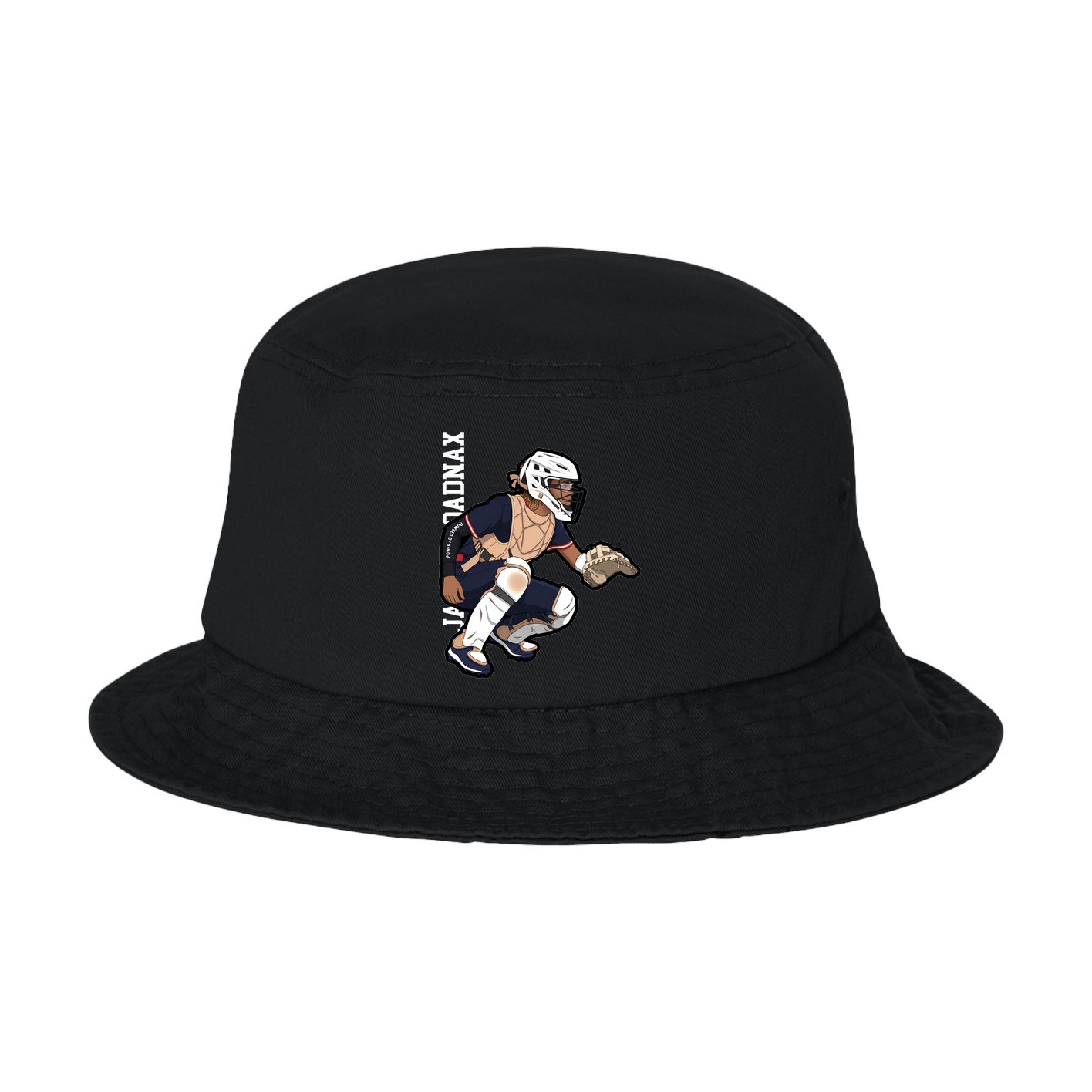 Bucket Cap — Name Vertical in Black