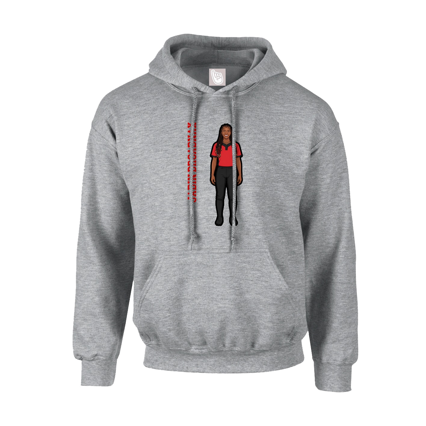 Hoodie — Name Vertical in Grey