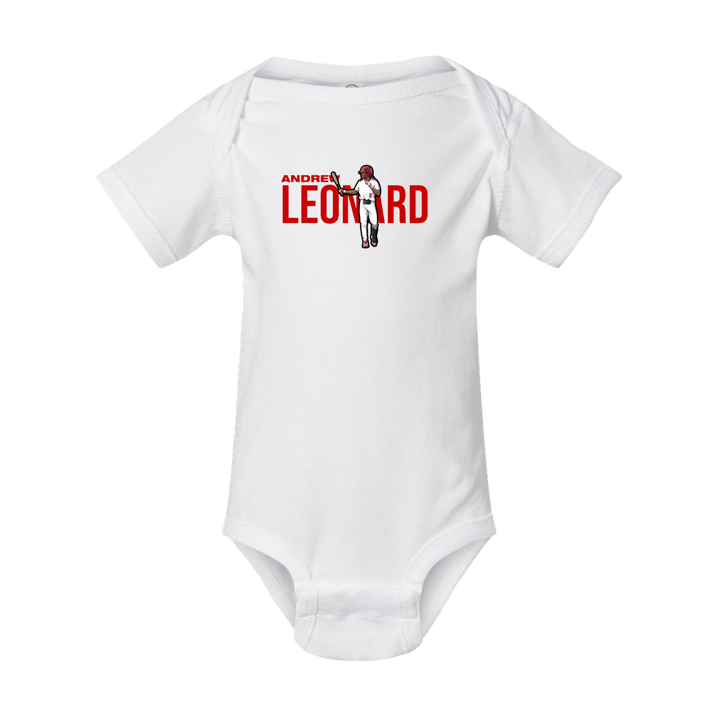 Baby Onesie — Player Name in White