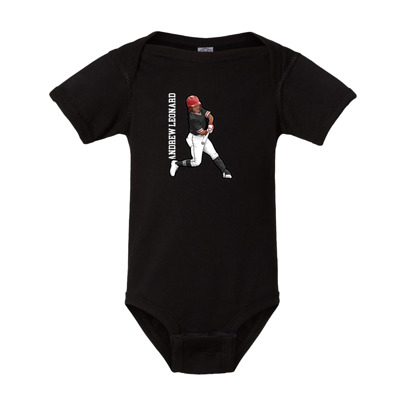 Baby Onesie — Name Vertical in Black