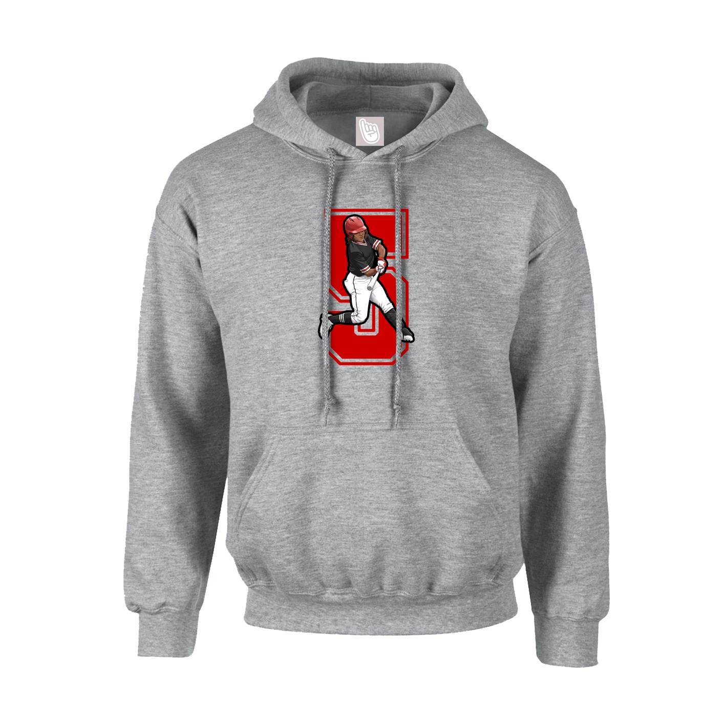 Hoodie — Number in Grey
