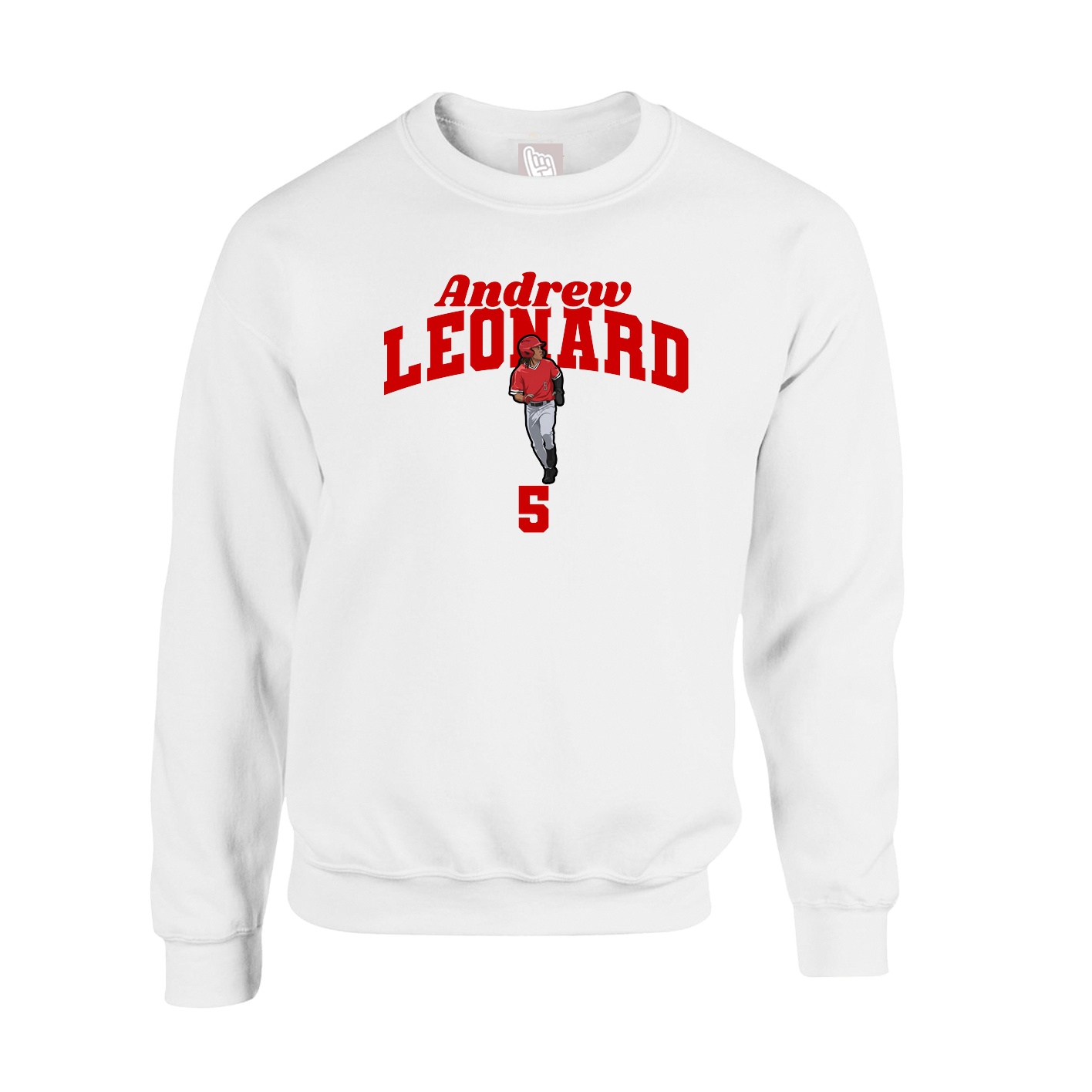 Fleece Crew — Signature Arch in White