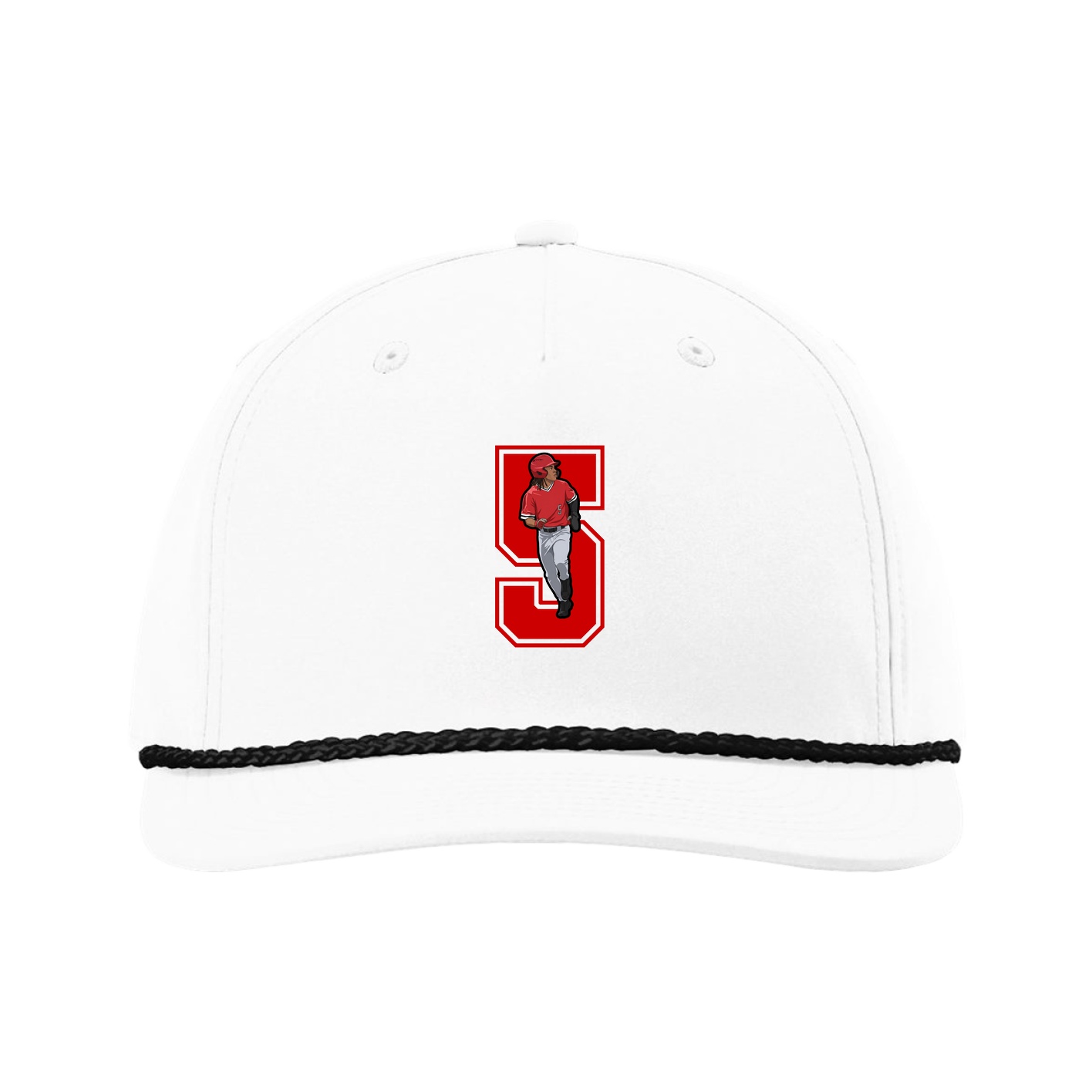Five-Panel Classic Rope Cap — Number in White