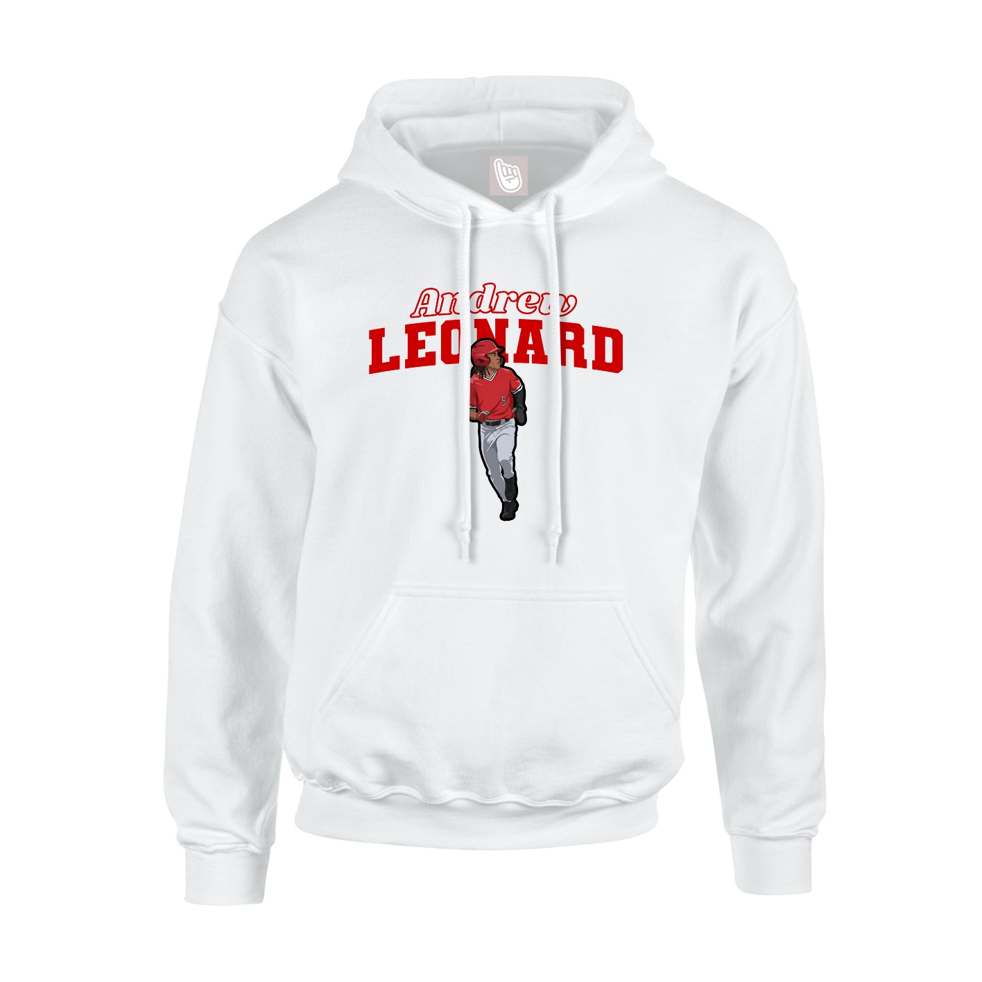 Youth Hoodie — Name Arch in White