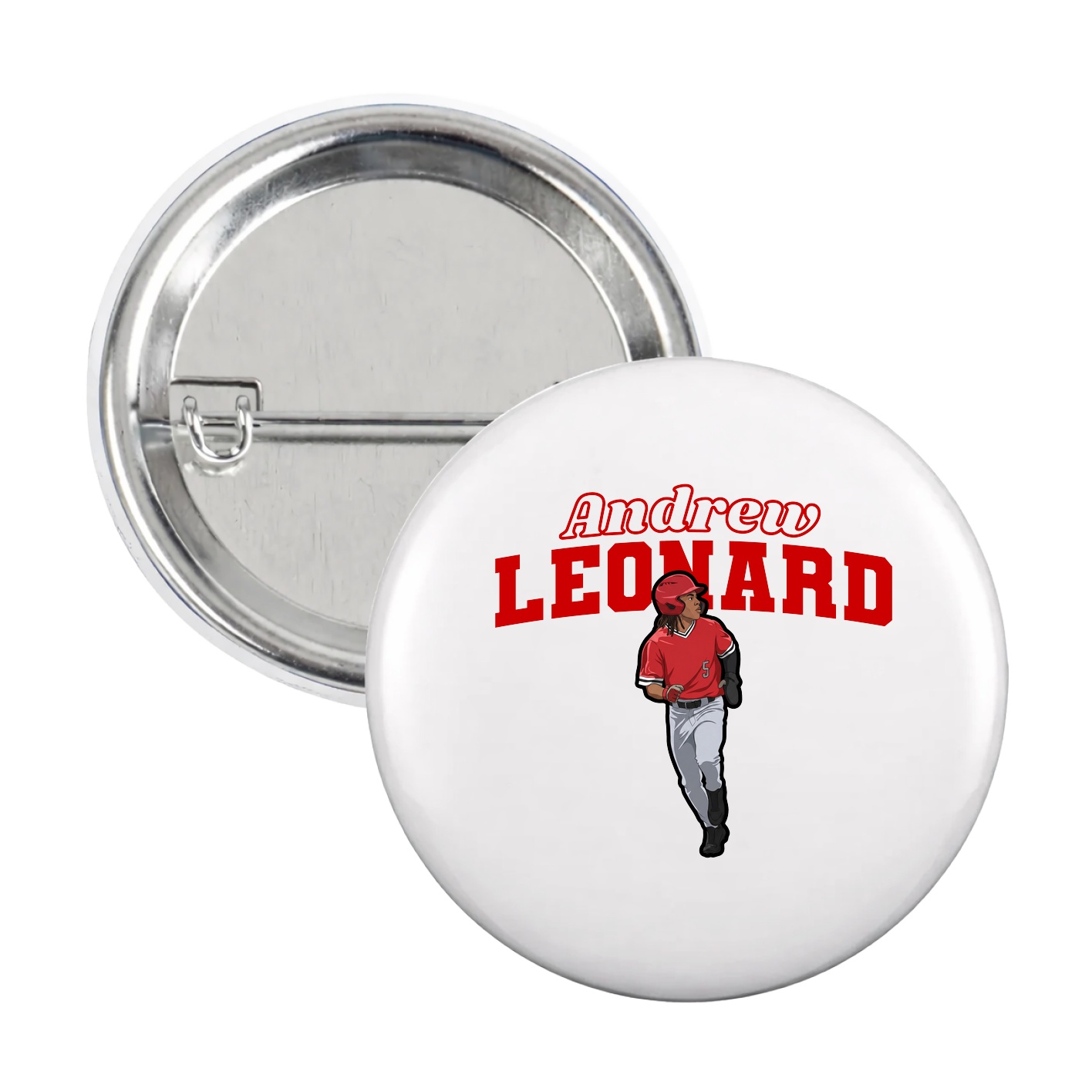 Game Day Button — Name Arch in White