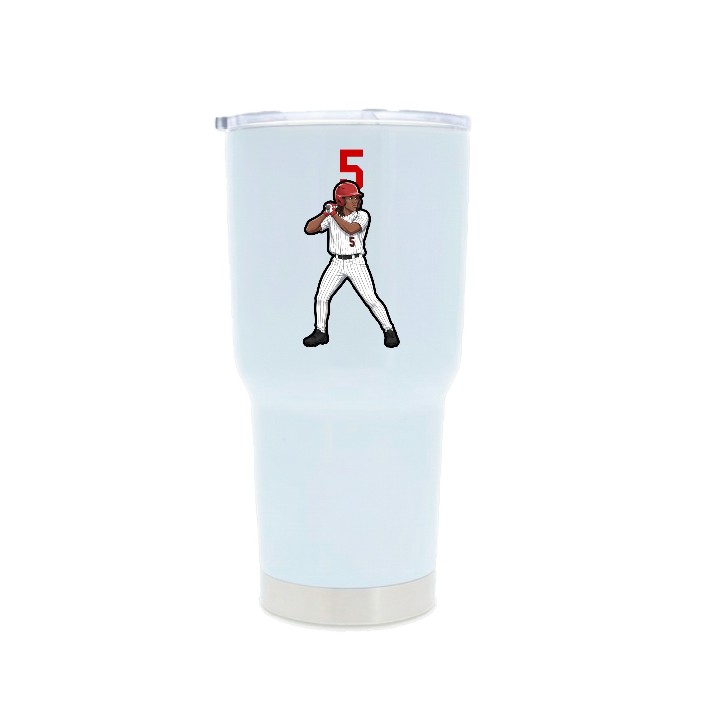 30oz Stainless Steel Tumbler — Number Top in White