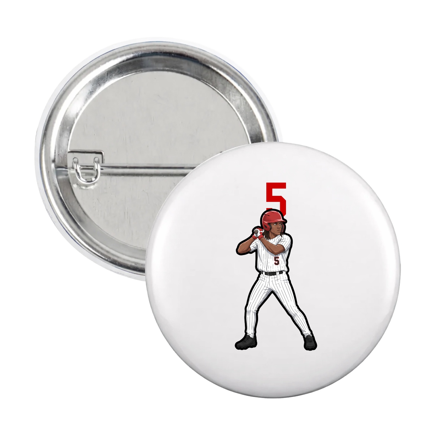 Game Day Button — Number Top in White