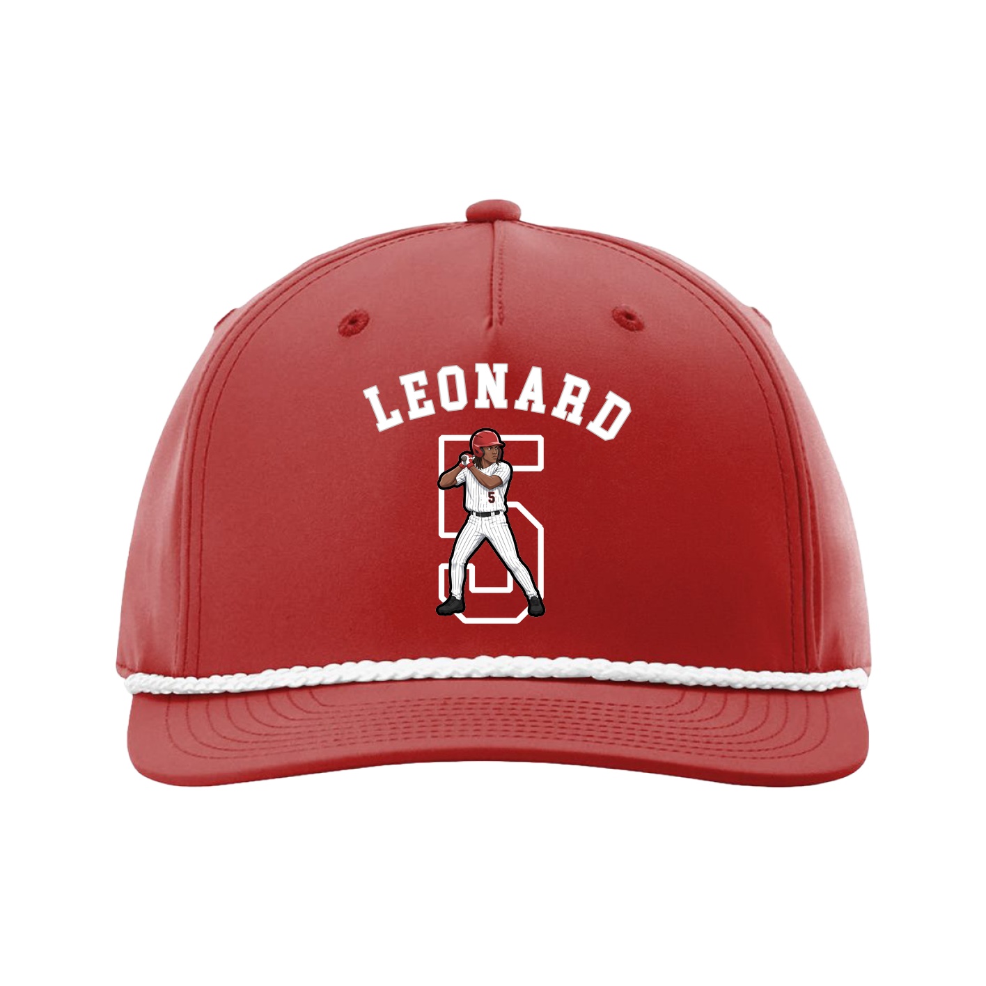Five-Panel Classic Rope Cap — Shirsey Arch in Red