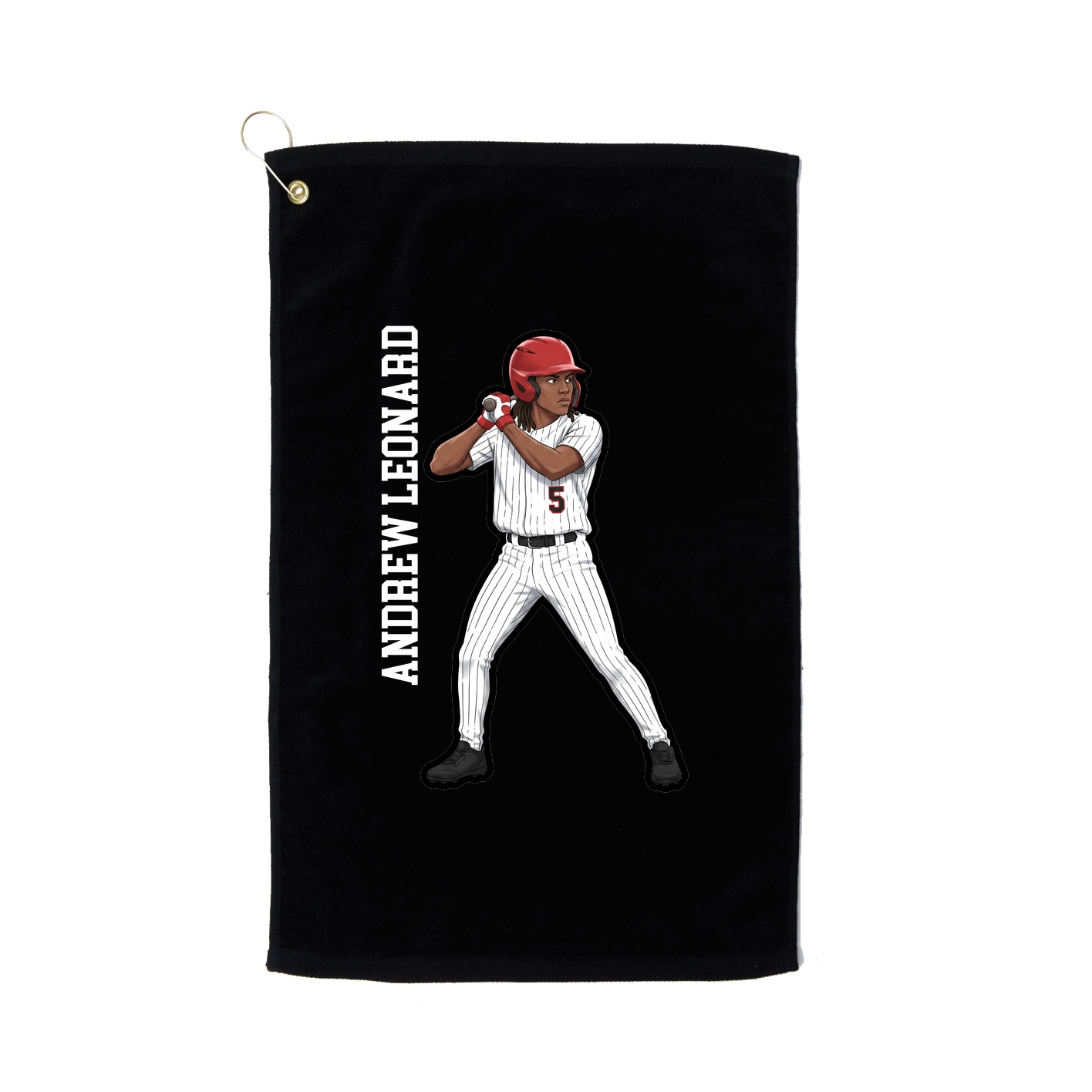 Golf Towel — Name Vertical in Black