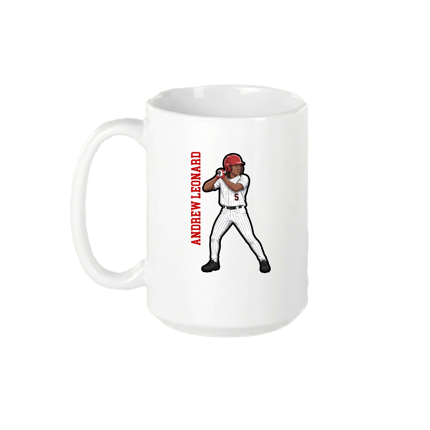 15oz Coffee Mug — Name Vertical in White