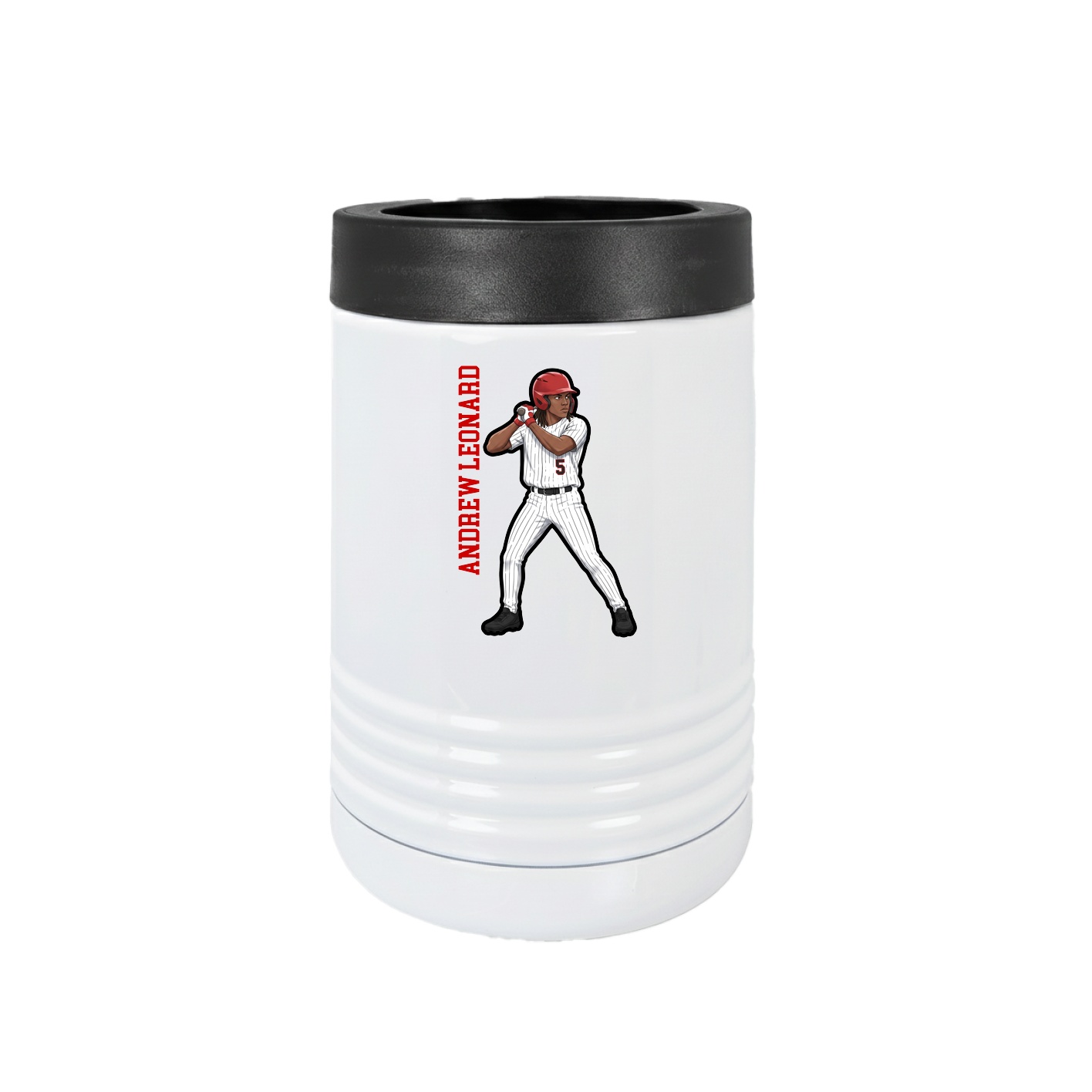Beverage Holder — Name Vertical in White