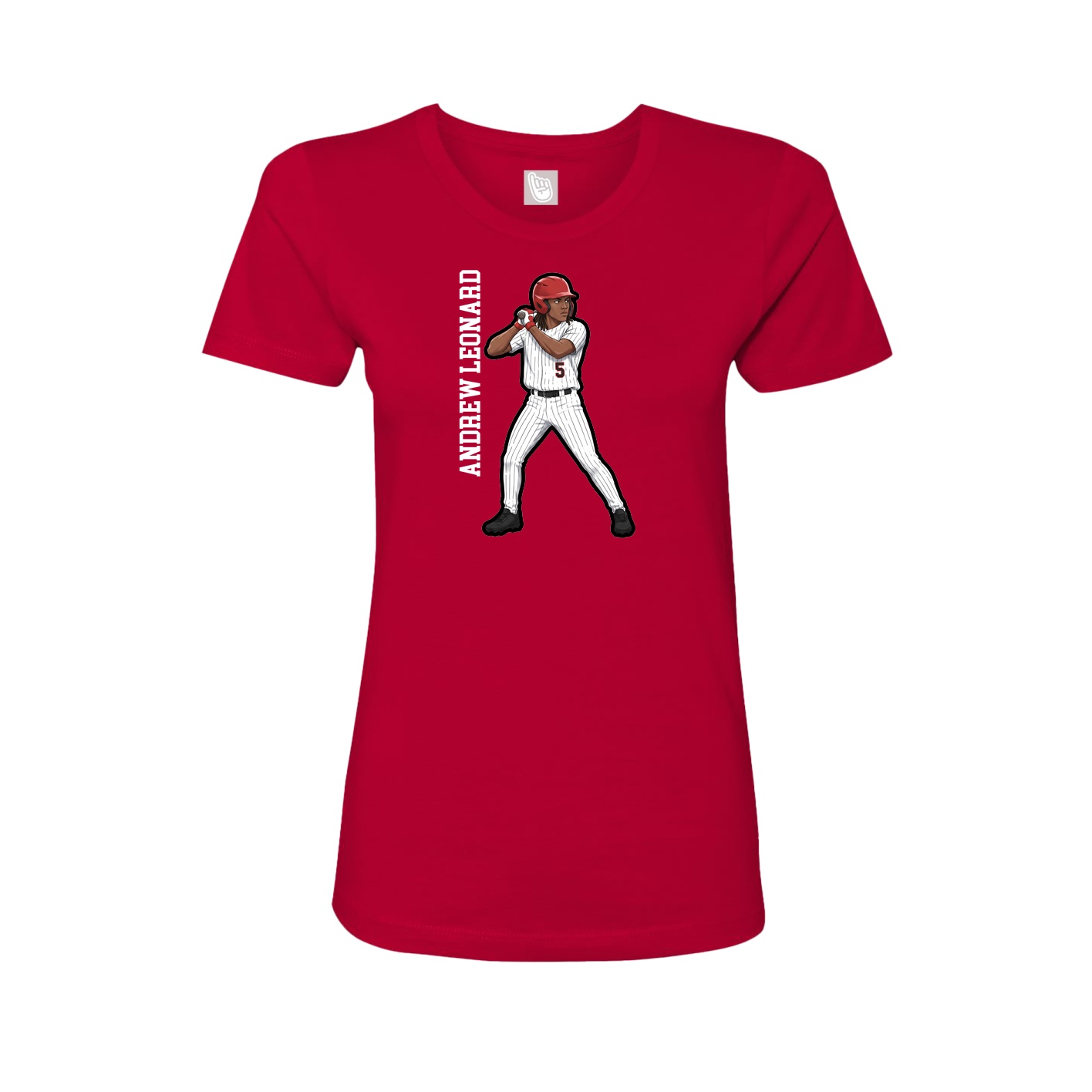Womens Tee — Name Vertical in Red