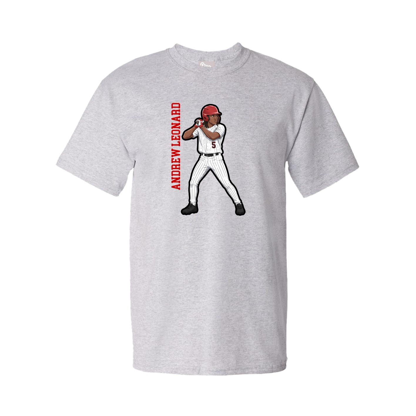 Youth Tee — Name Vertical in Grey