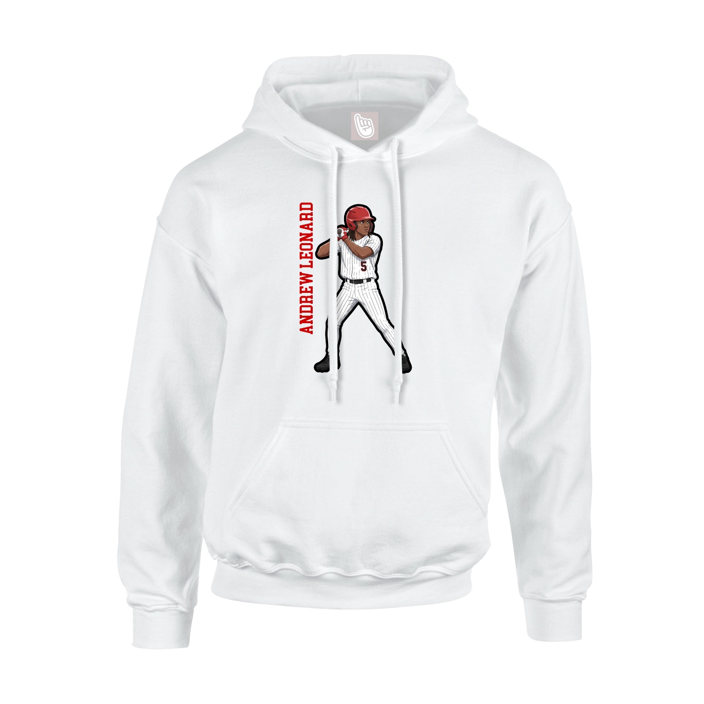 Hoodie — Name Vertical in White