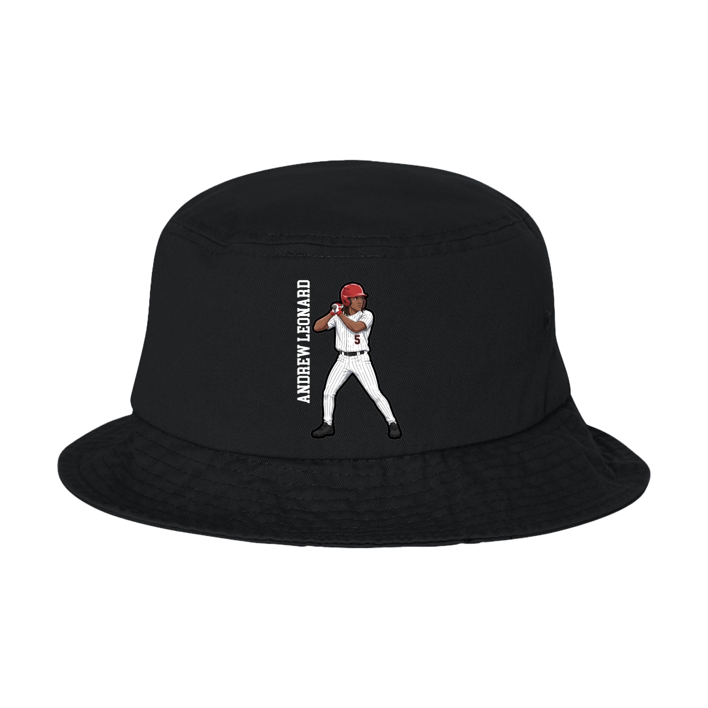 Bucket Cap — Name Vertical in Black