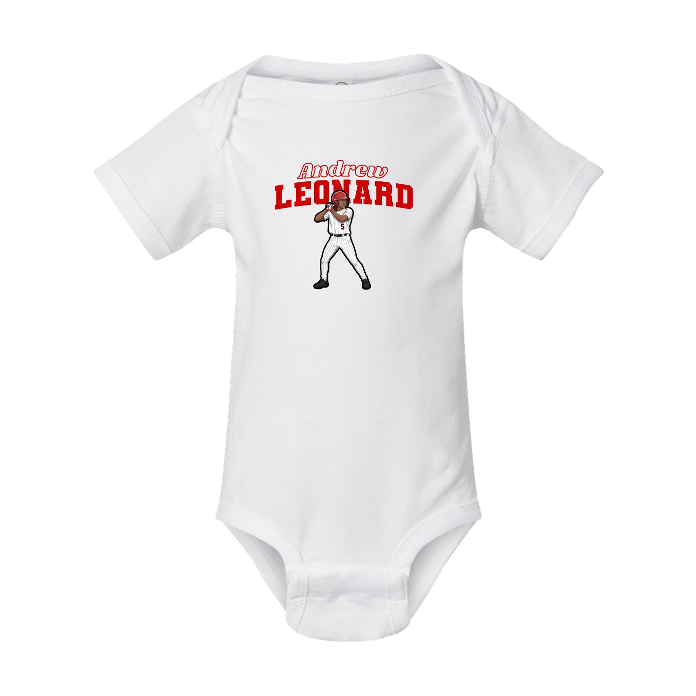 Baby Onesie — Name Arch in White