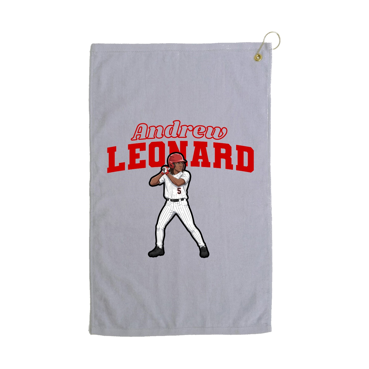 Golf Towel — Name Arch in Grey