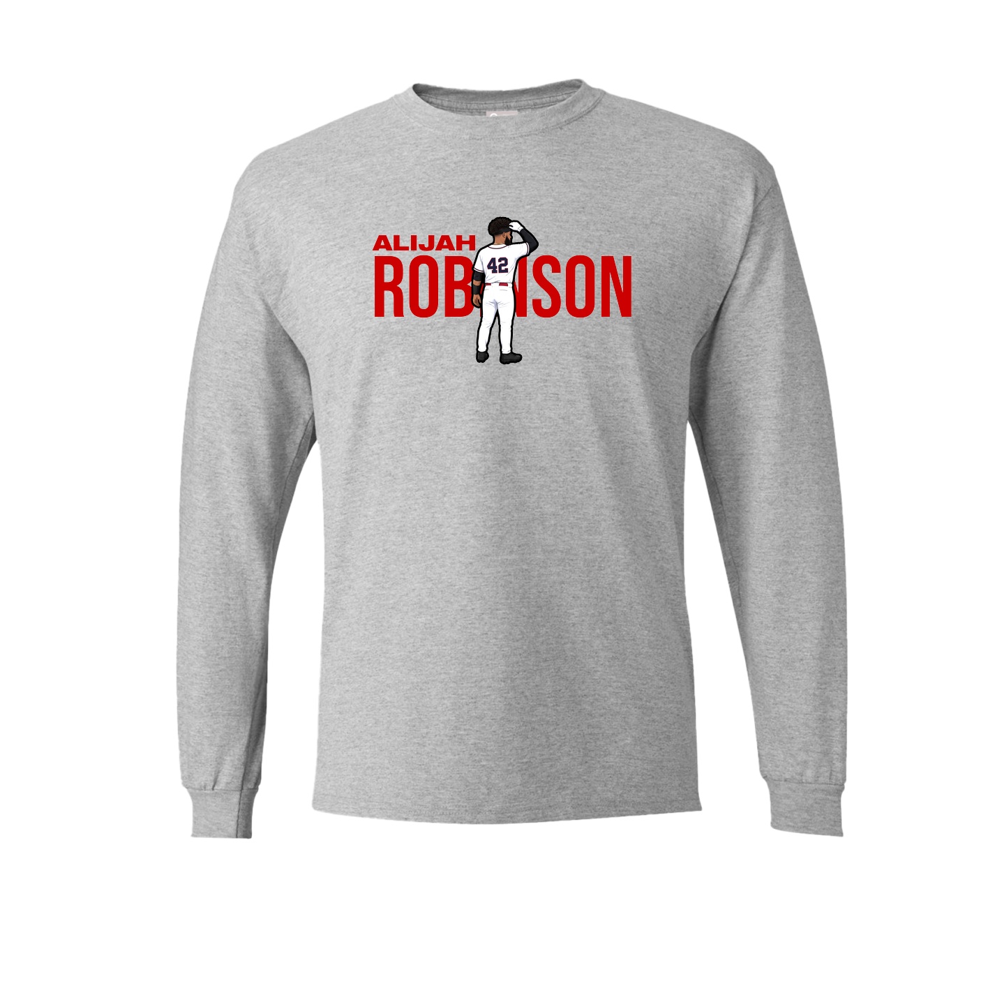 Long Sleeve Tee — Player Name in Grey