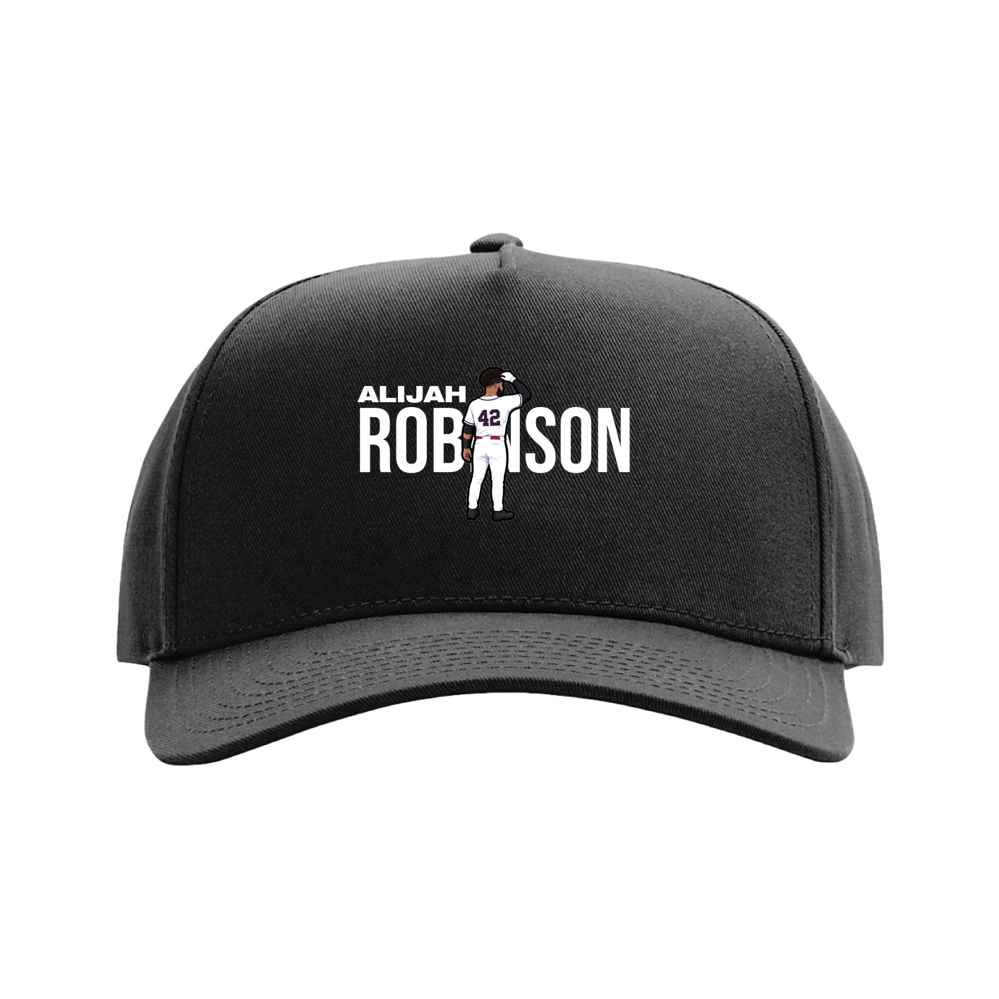 Full Fabric Five-Panel Champ Cap — Player Name in Black