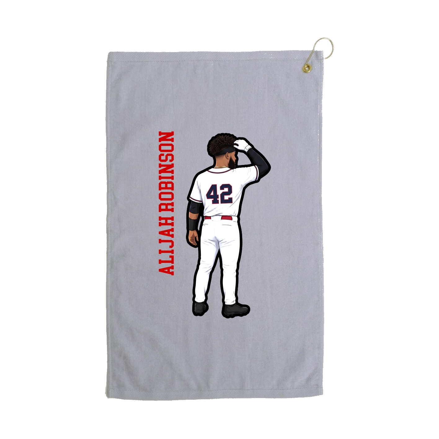 Golf Towel — Name Vertical in Grey
