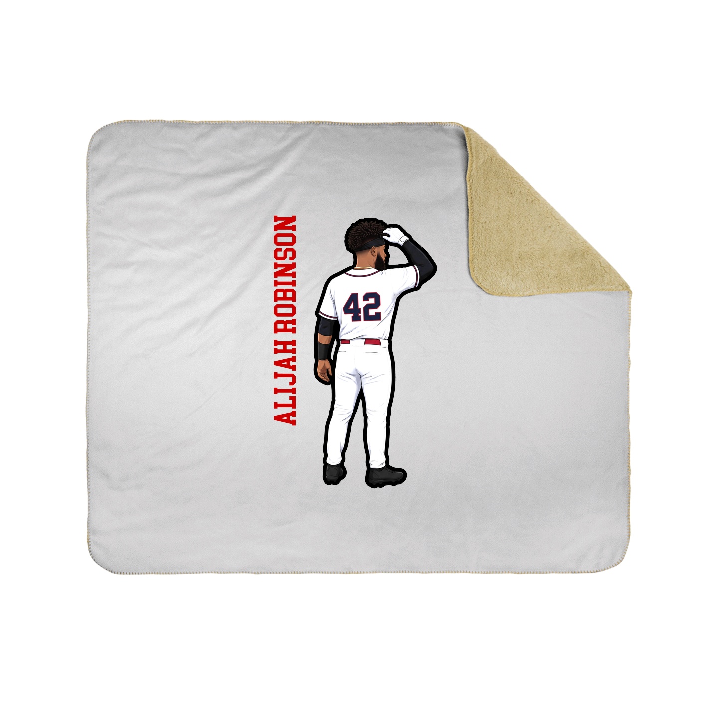 Throw Blanket — Name Vertical in White