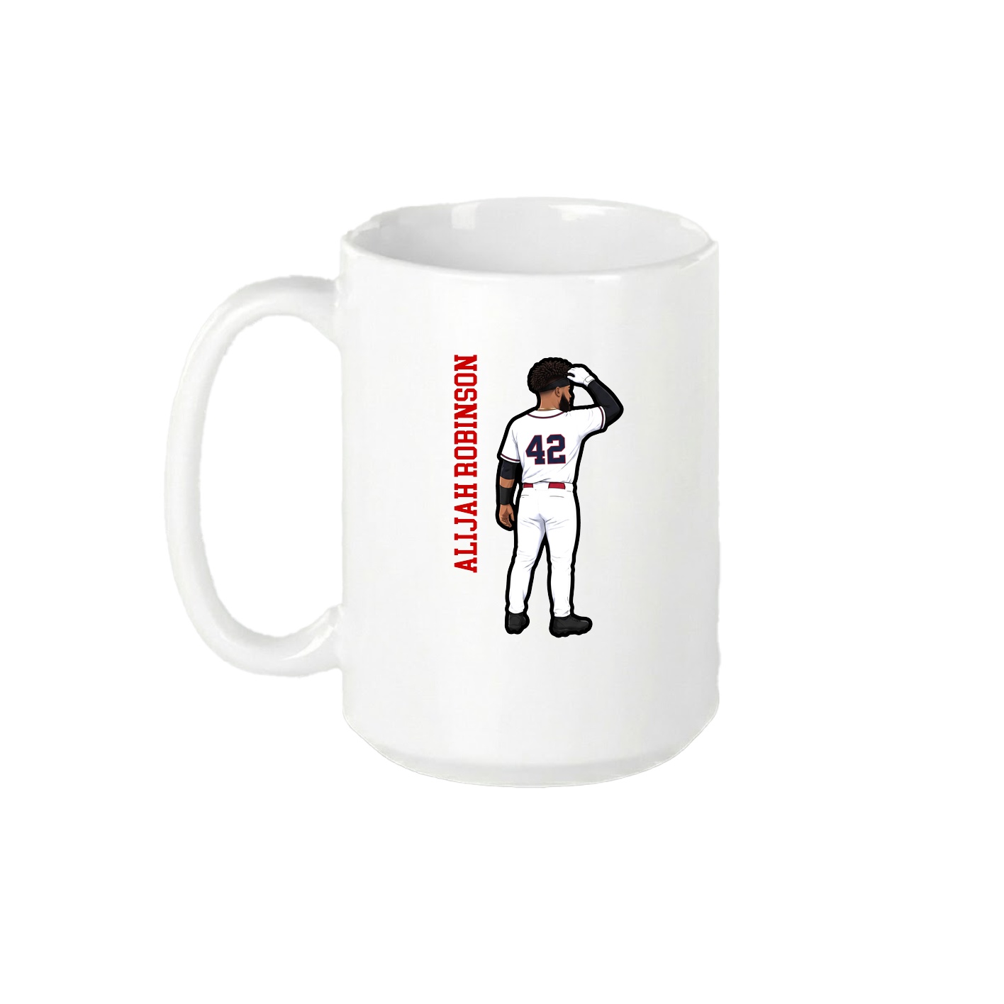 15oz Coffee Mug — Name Vertical in White