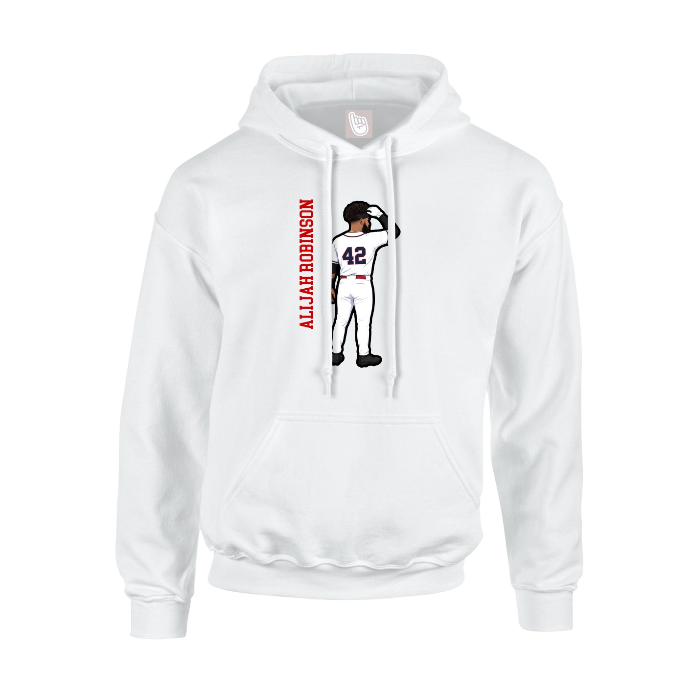 Hoodie — Name Vertical in White