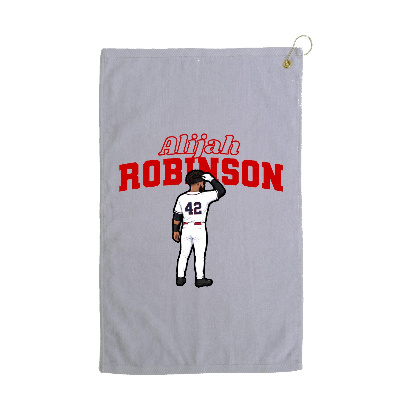 Golf Towel — Name Arch in Grey