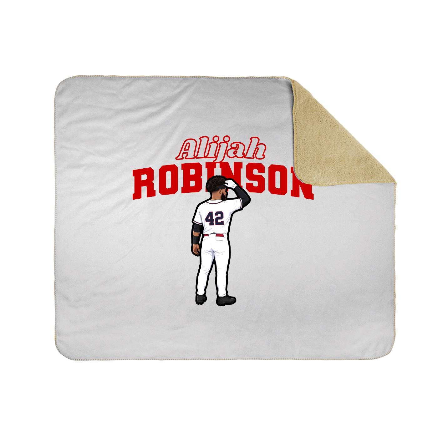 Throw Blanket — Name Arch in White