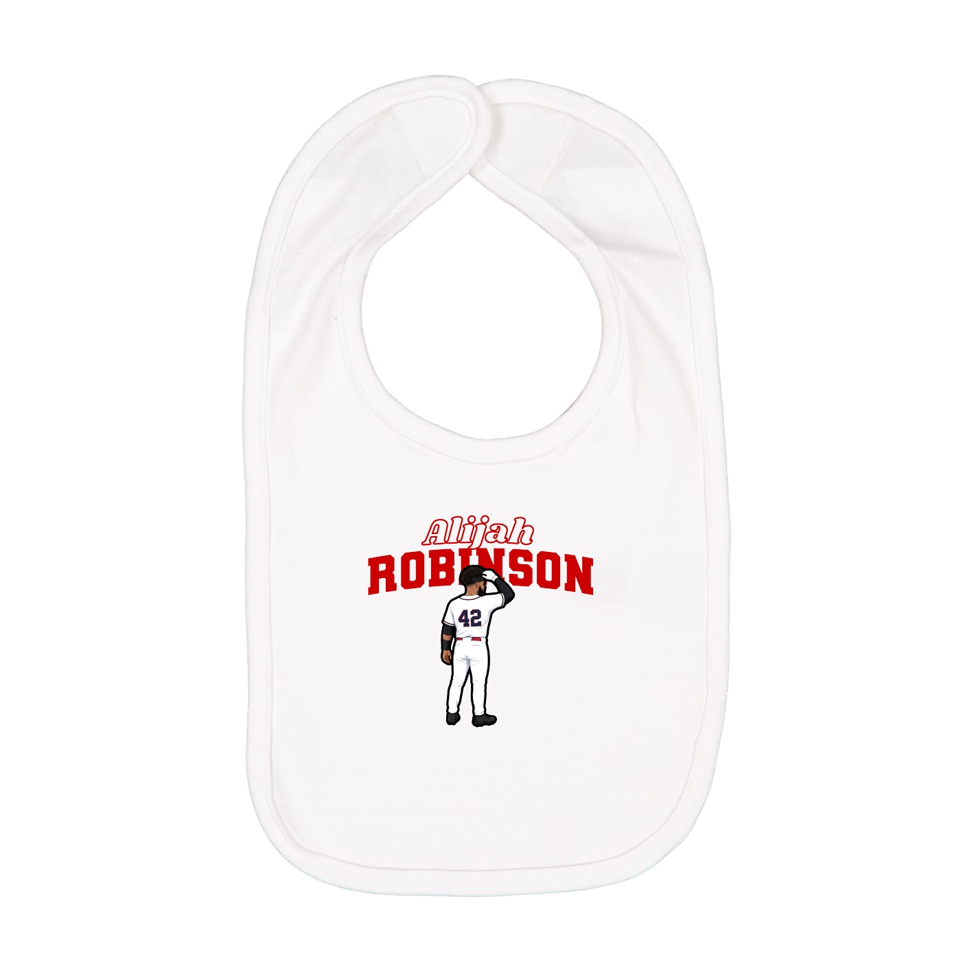 Infant Bib — Name Arch in White
