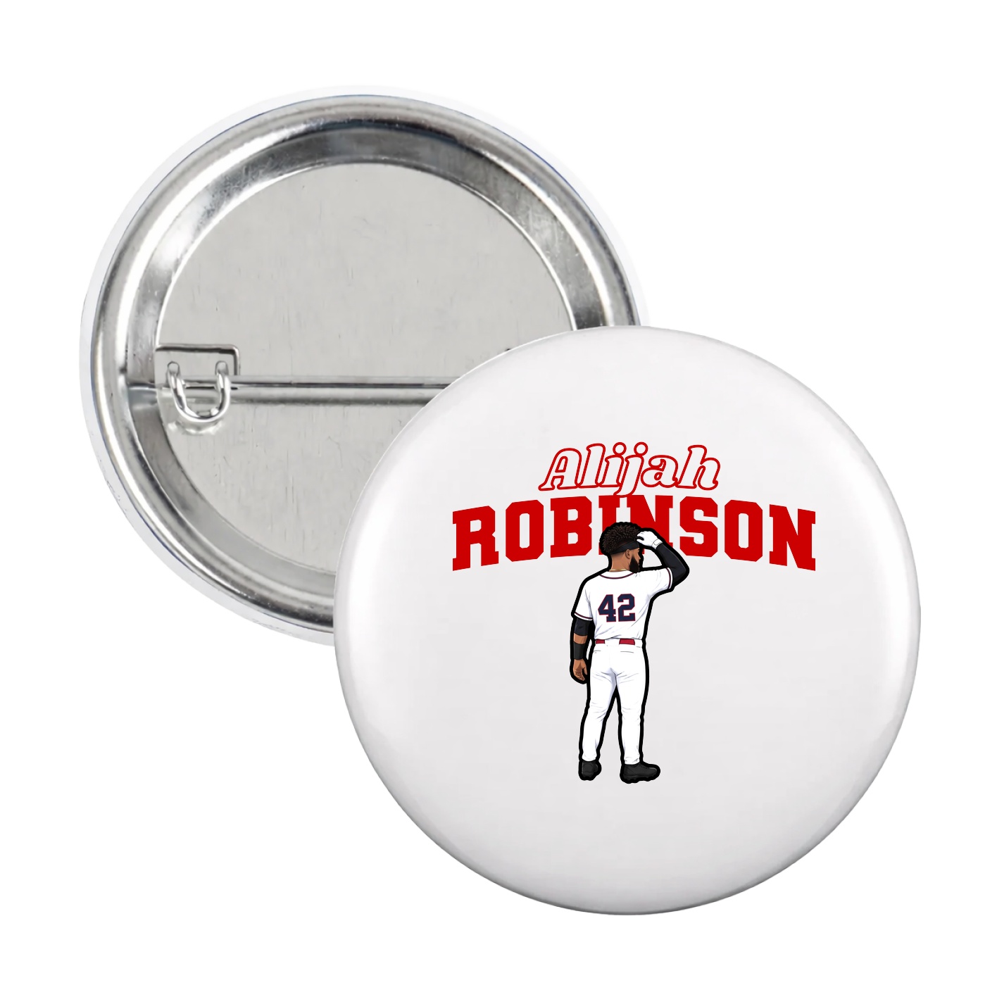 Game Day Button — Name Arch in White
