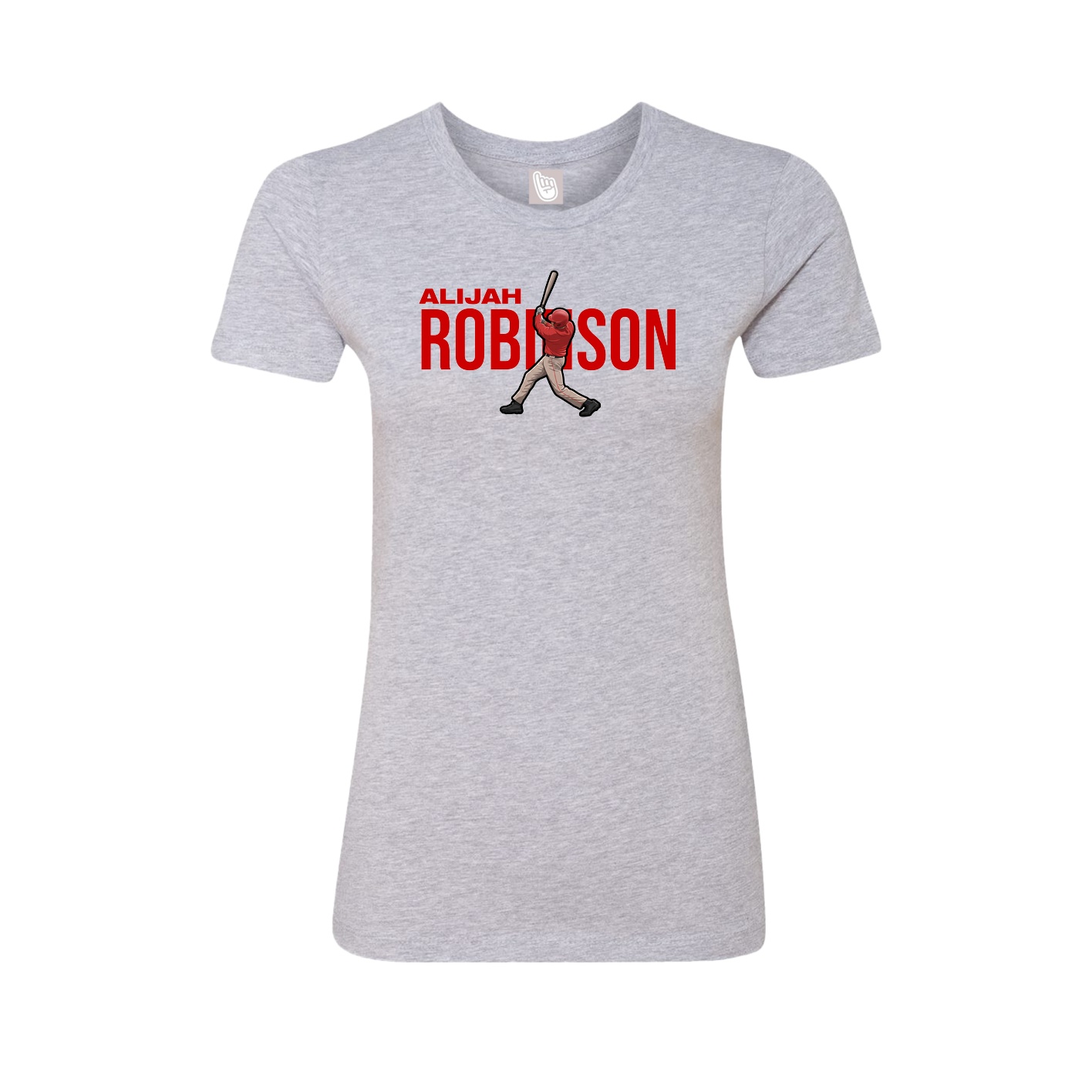 Womens Tee — Player Name in Grey