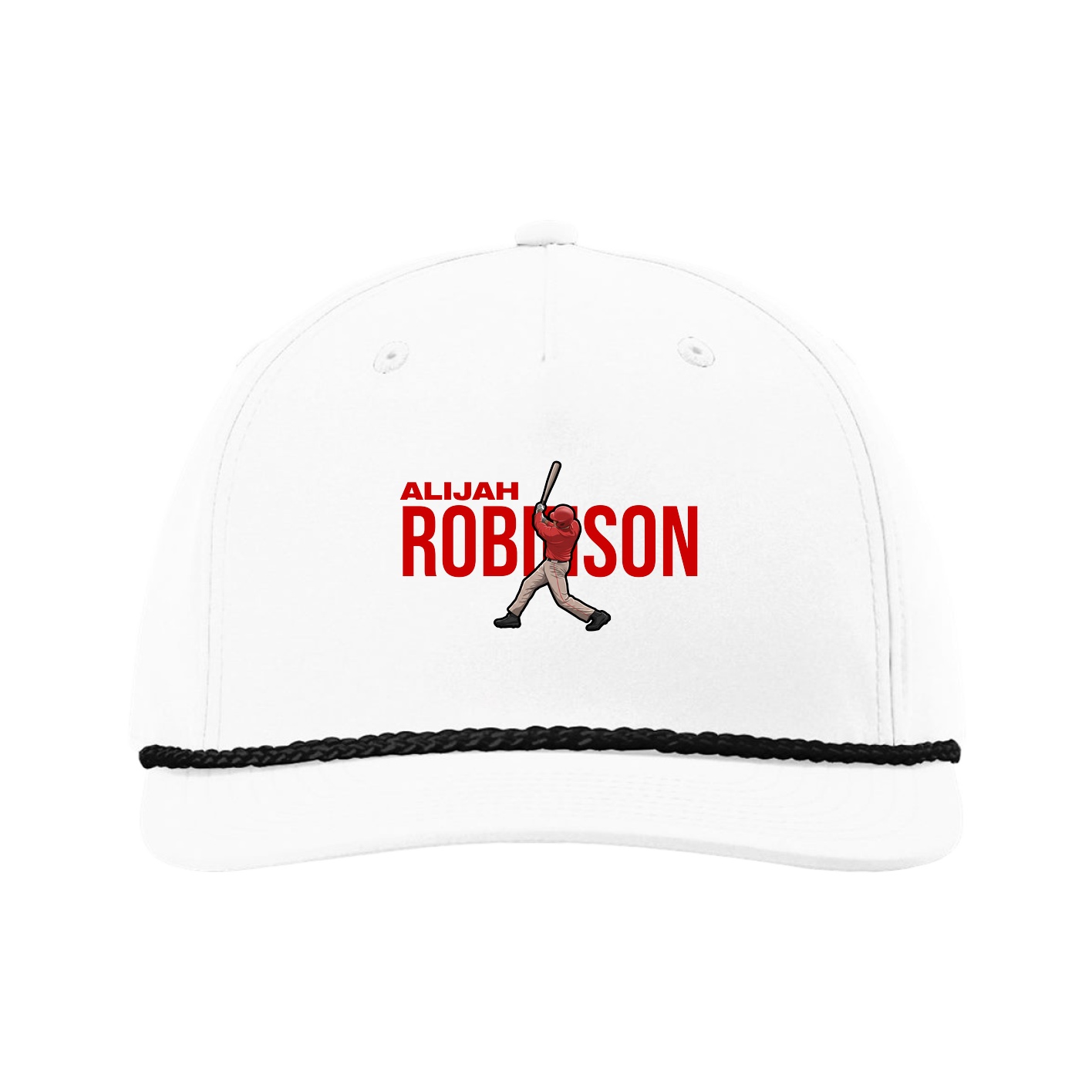Five-Panel Classic Rope Cap — Player Name in White