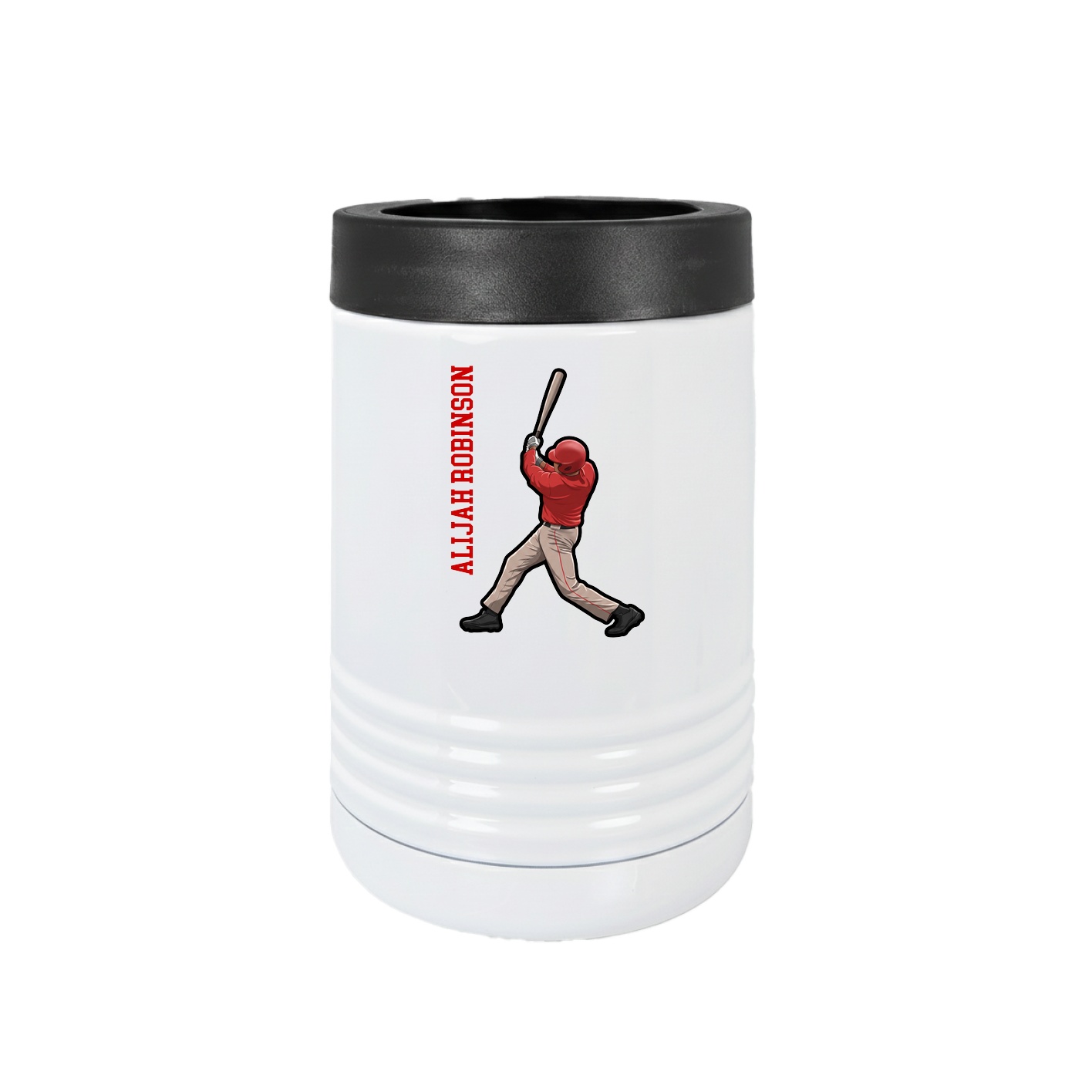 Beverage Holder — Name Vertical in White