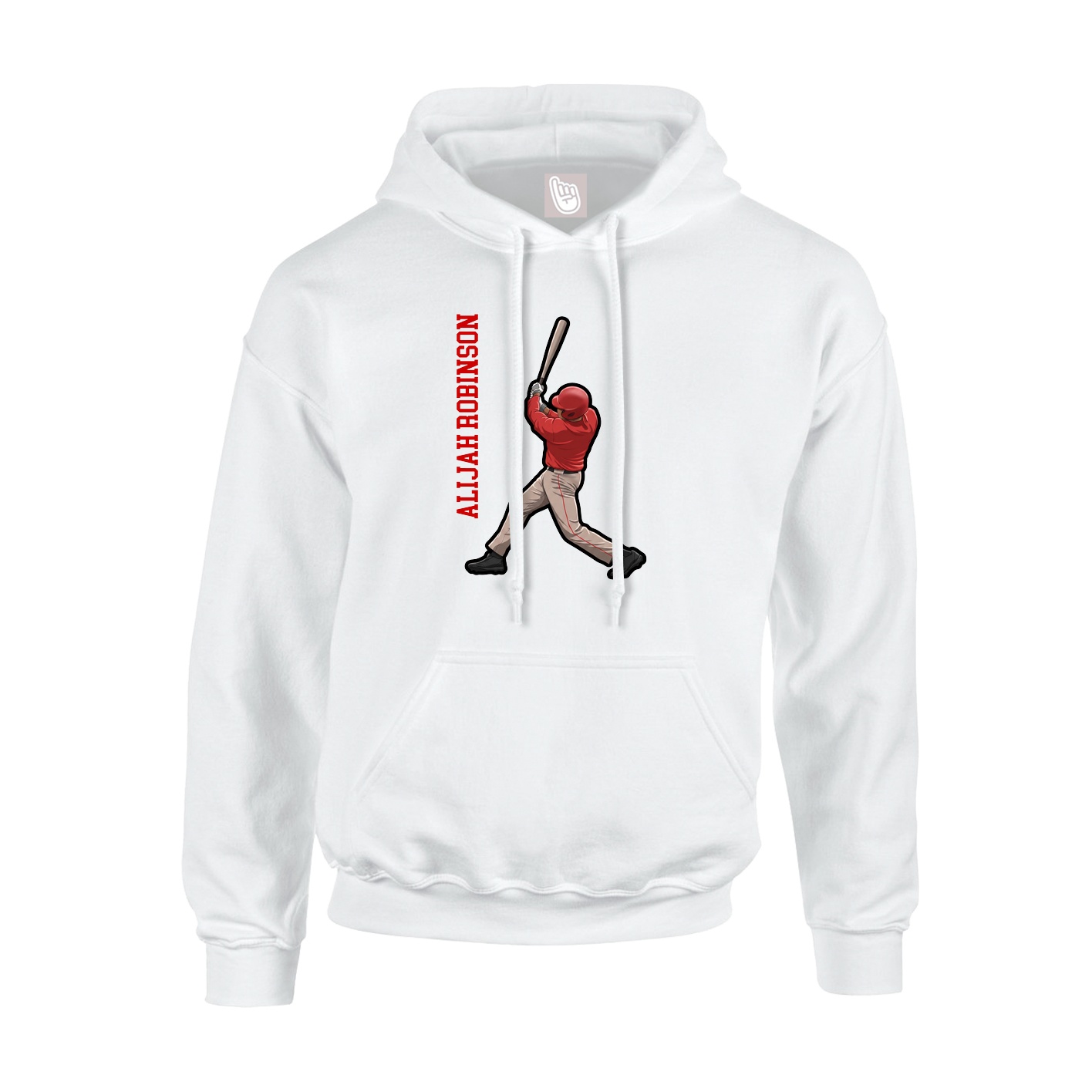 Hoodie — Name Vertical in White