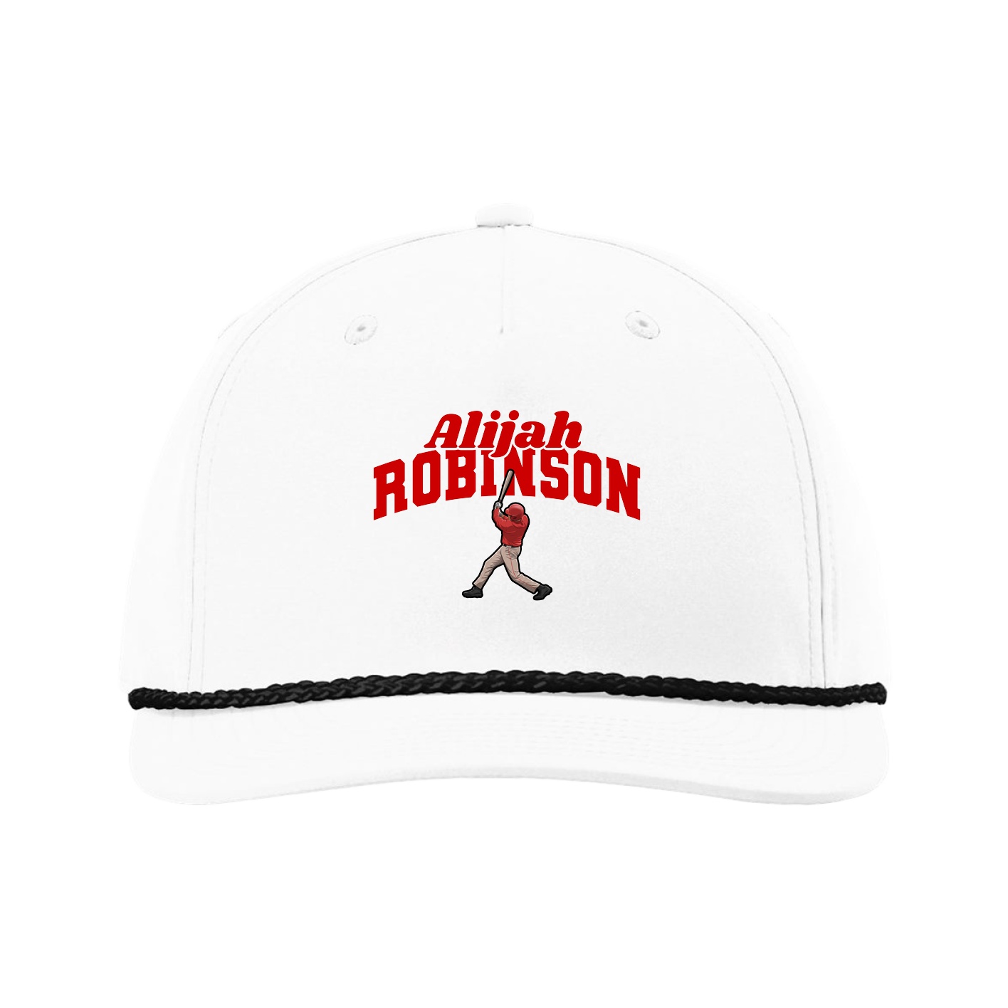 Five-Panel Classic Rope Cap — Signature Arch in White