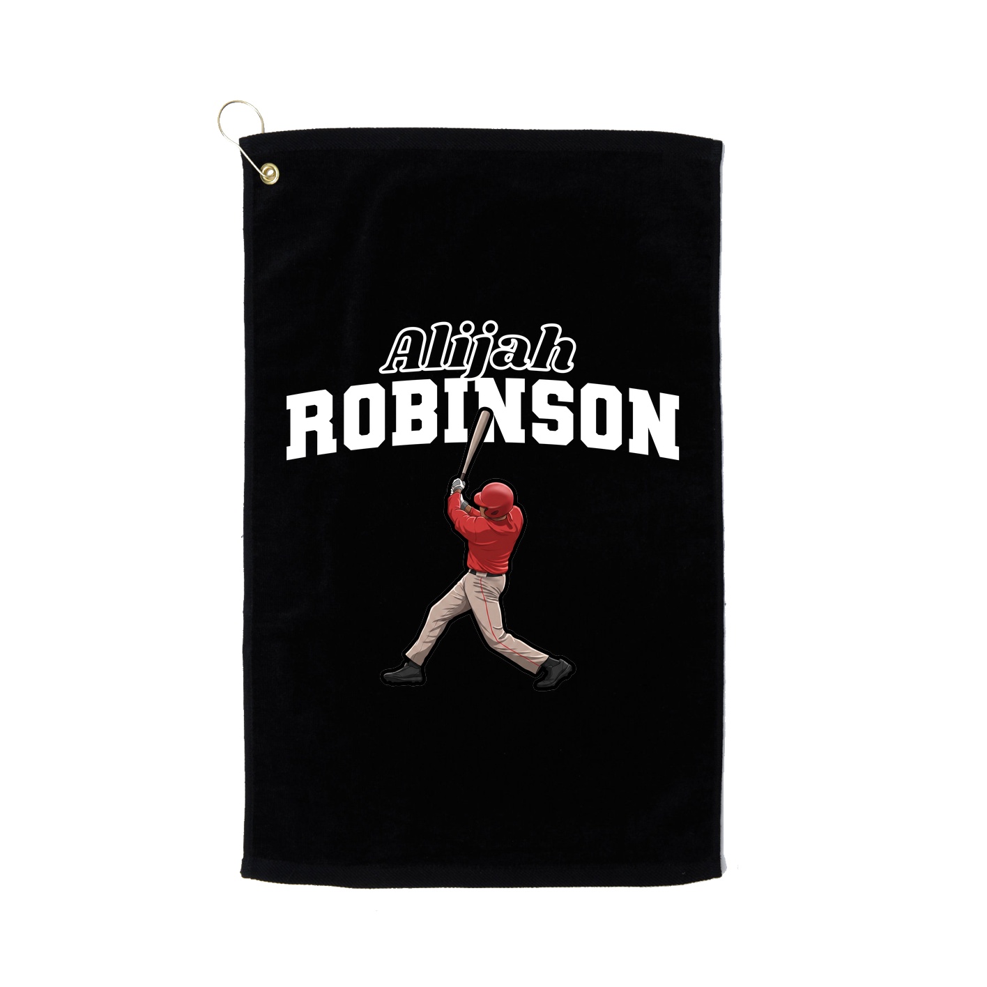 Golf Towel — Name Arch in Black